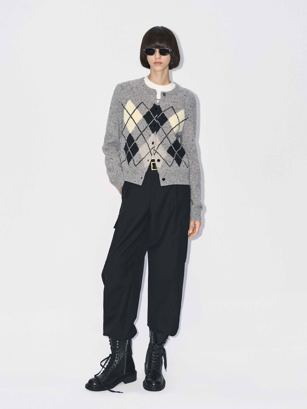 Argyle Button Cardigan