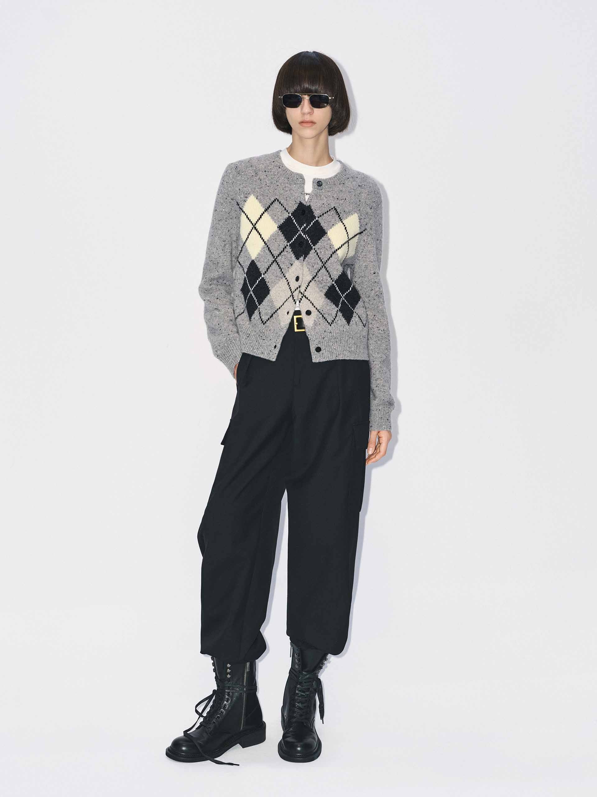 Argyle Button Cardigan