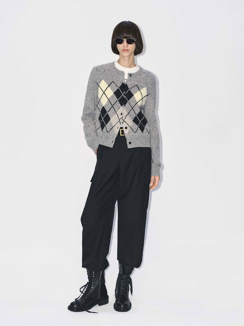 Argyle Button Cardigan