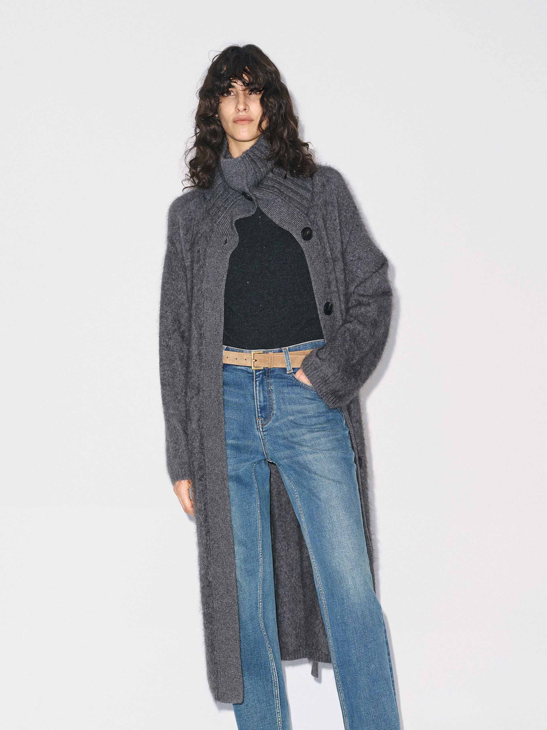 With Belt Long Cardigan