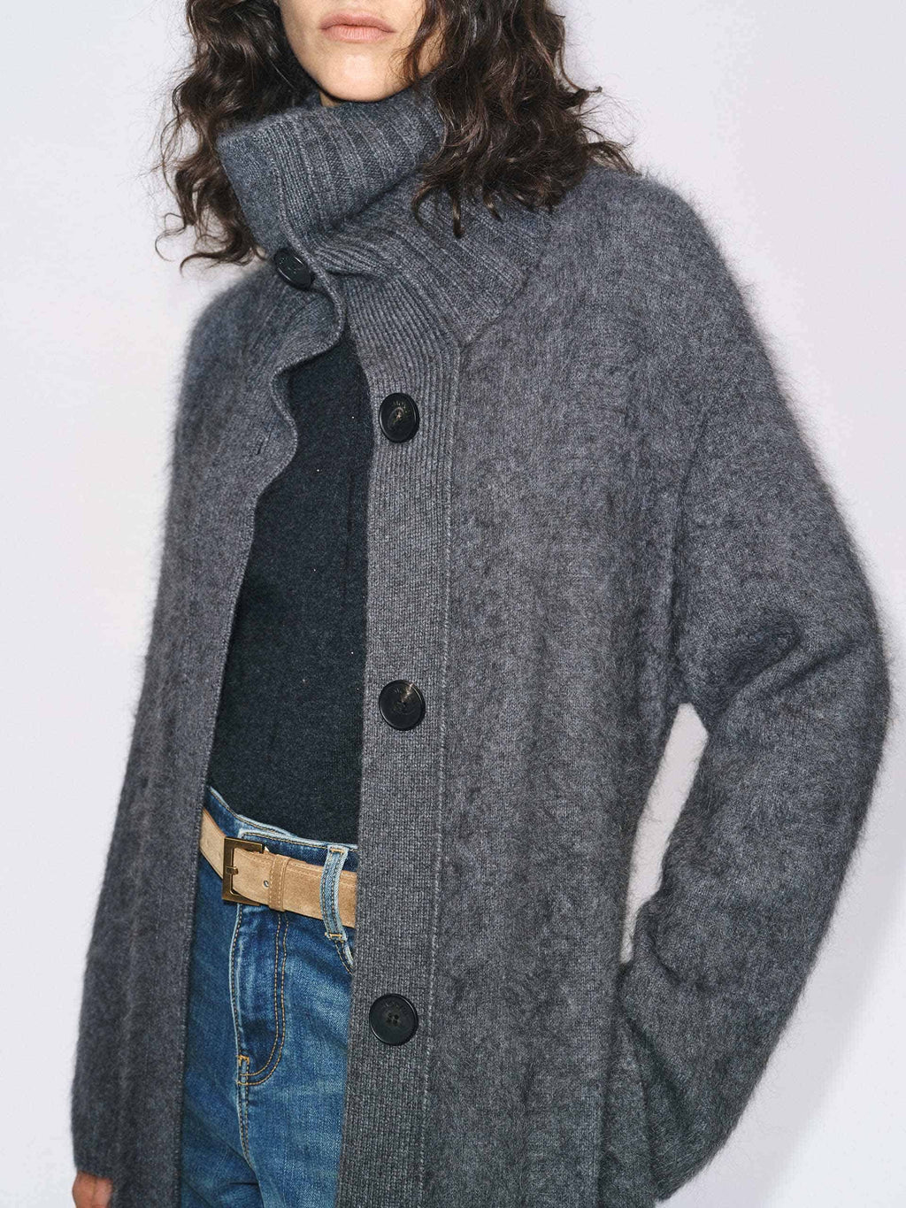 With Belt Long Cardigan