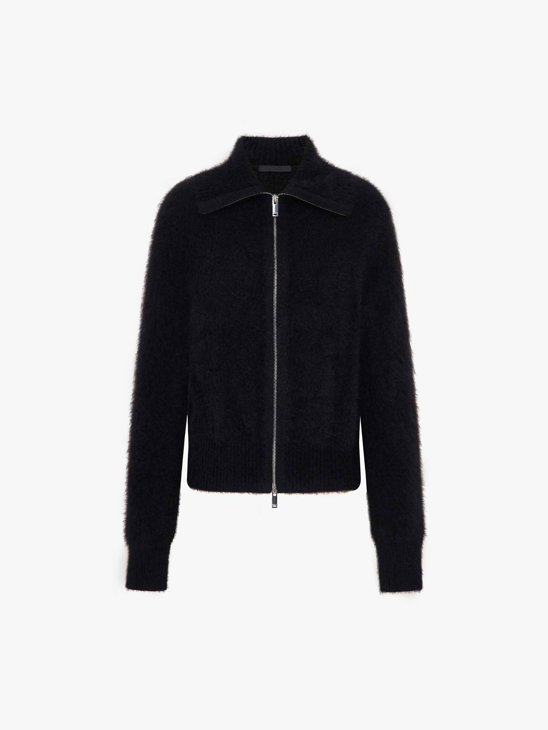 Two-way Zipper Fuzzy Cardigan