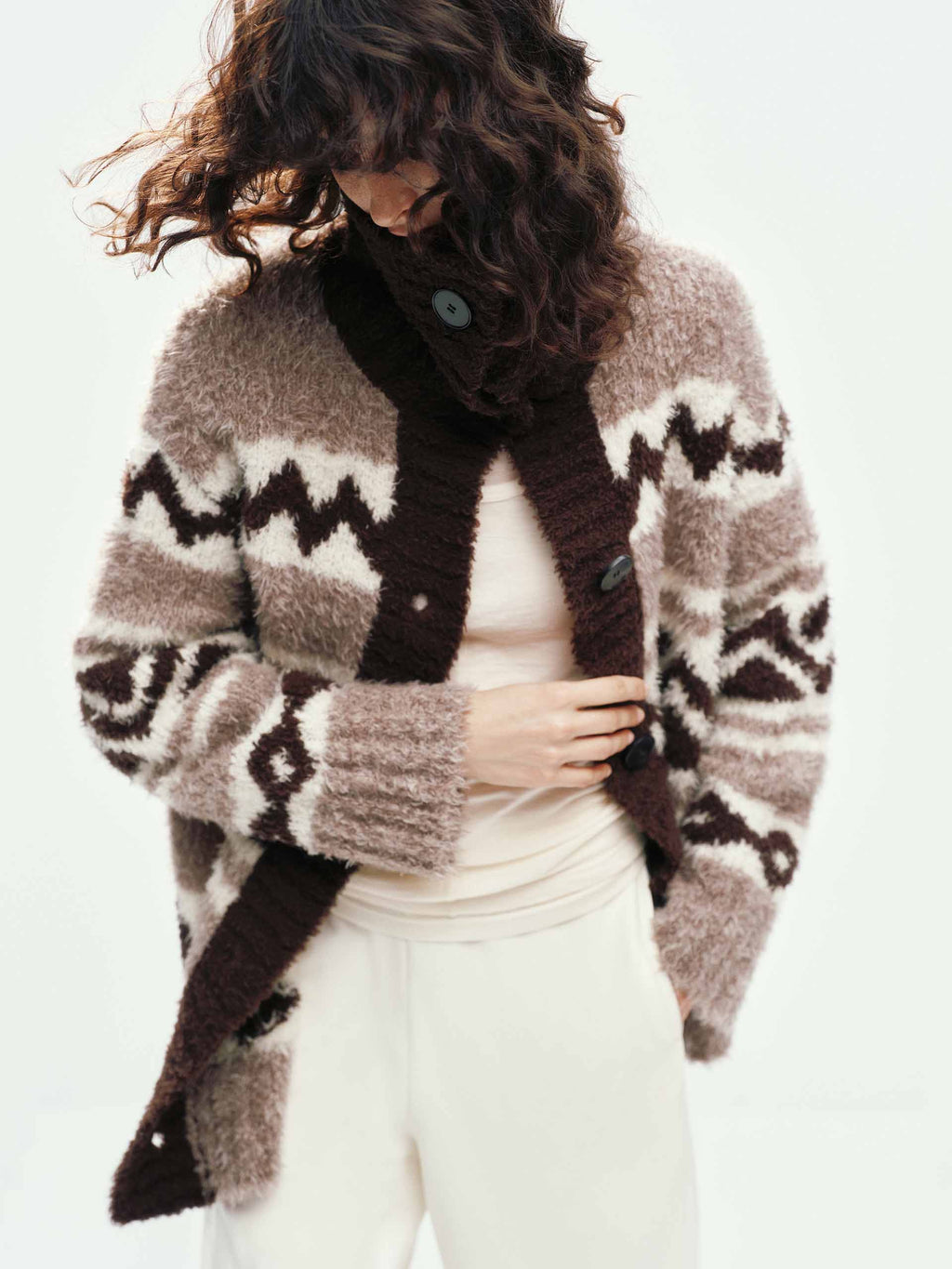 Fair Isle Contrast Cardigan