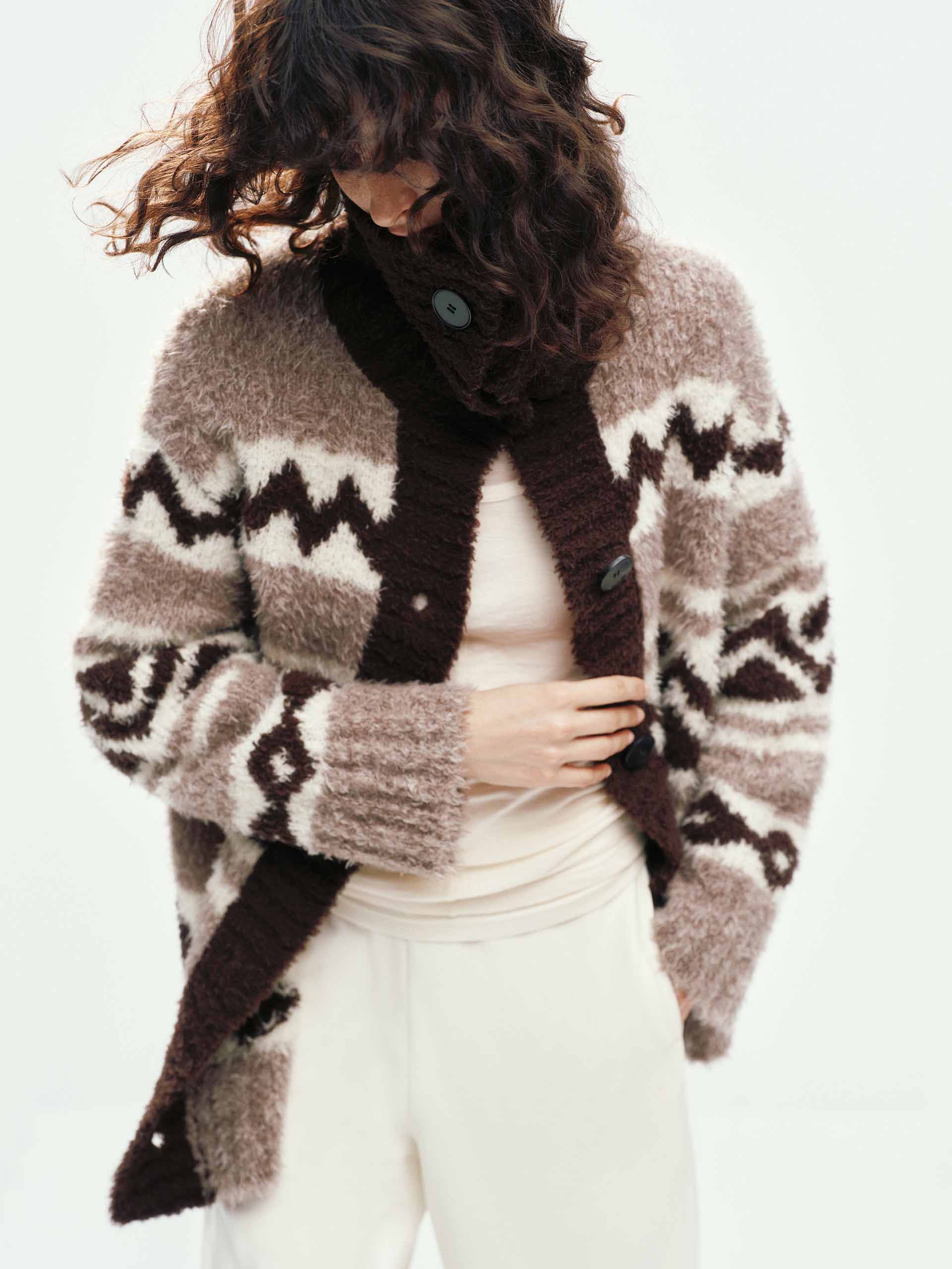 Fair Isle Contrast Cardigan