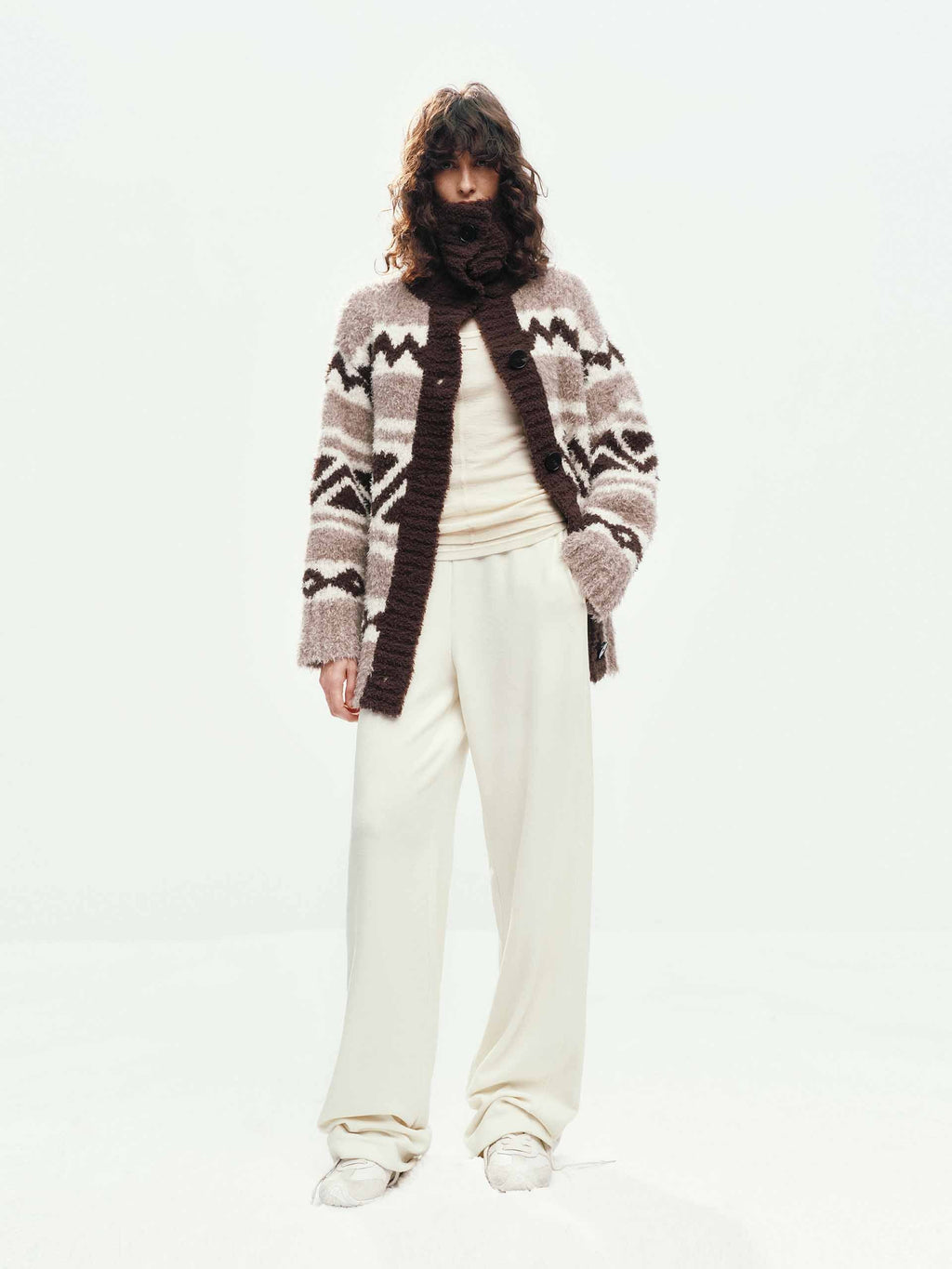 Fair Isle Contrast Cardigan