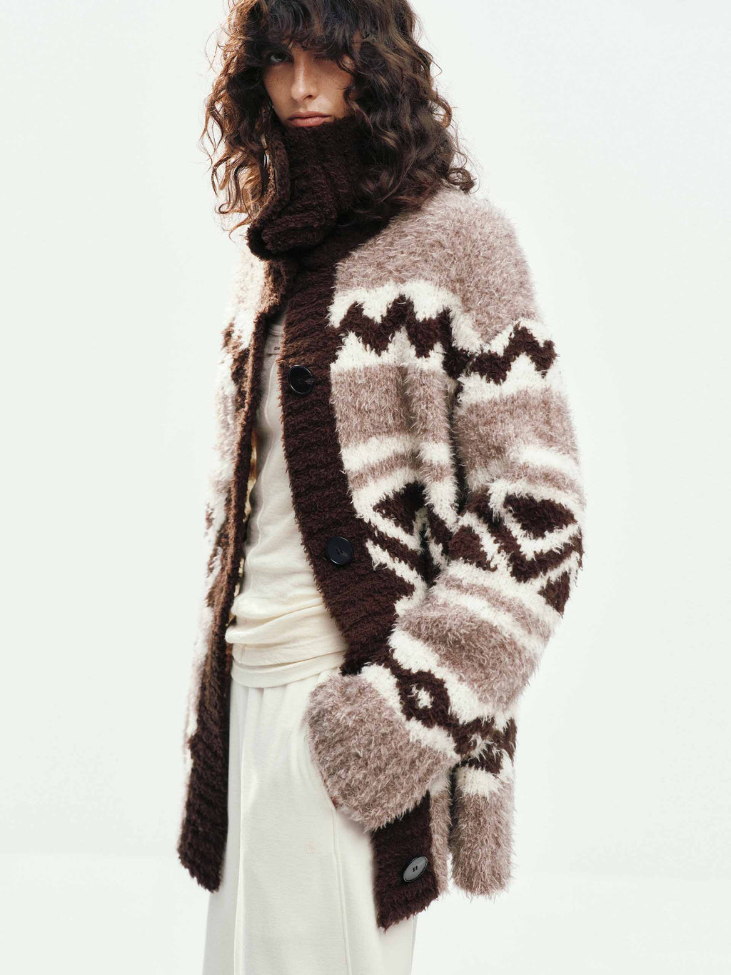 Fair Isle Contrast Cardigan