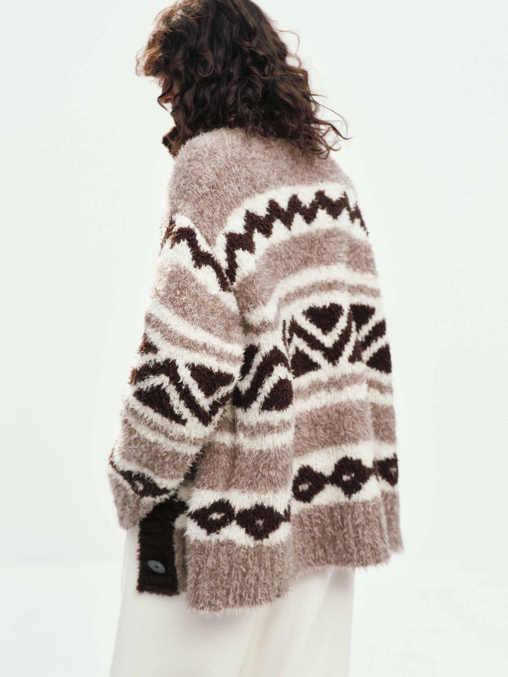 Fair Isle Contrast Cardigan