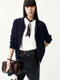 Drawstring Hooded Zipper Cardigan
