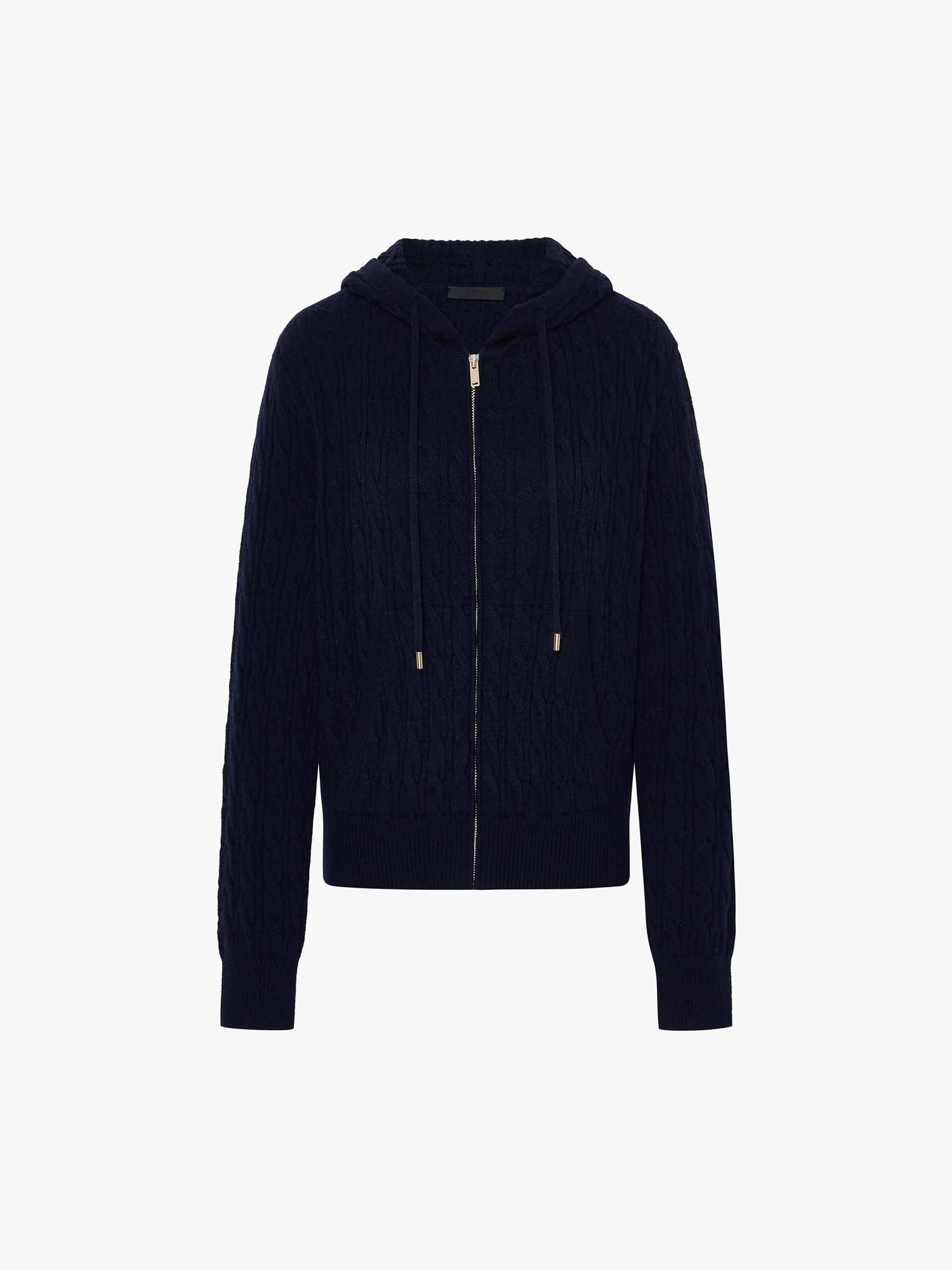 Drawstring Hooded Zipper Cardigan