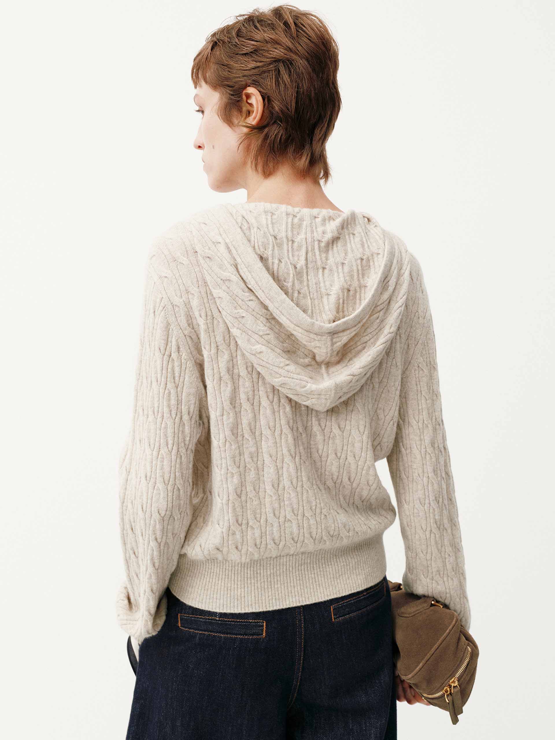 Drawstring Hooded Zipper Cardigan