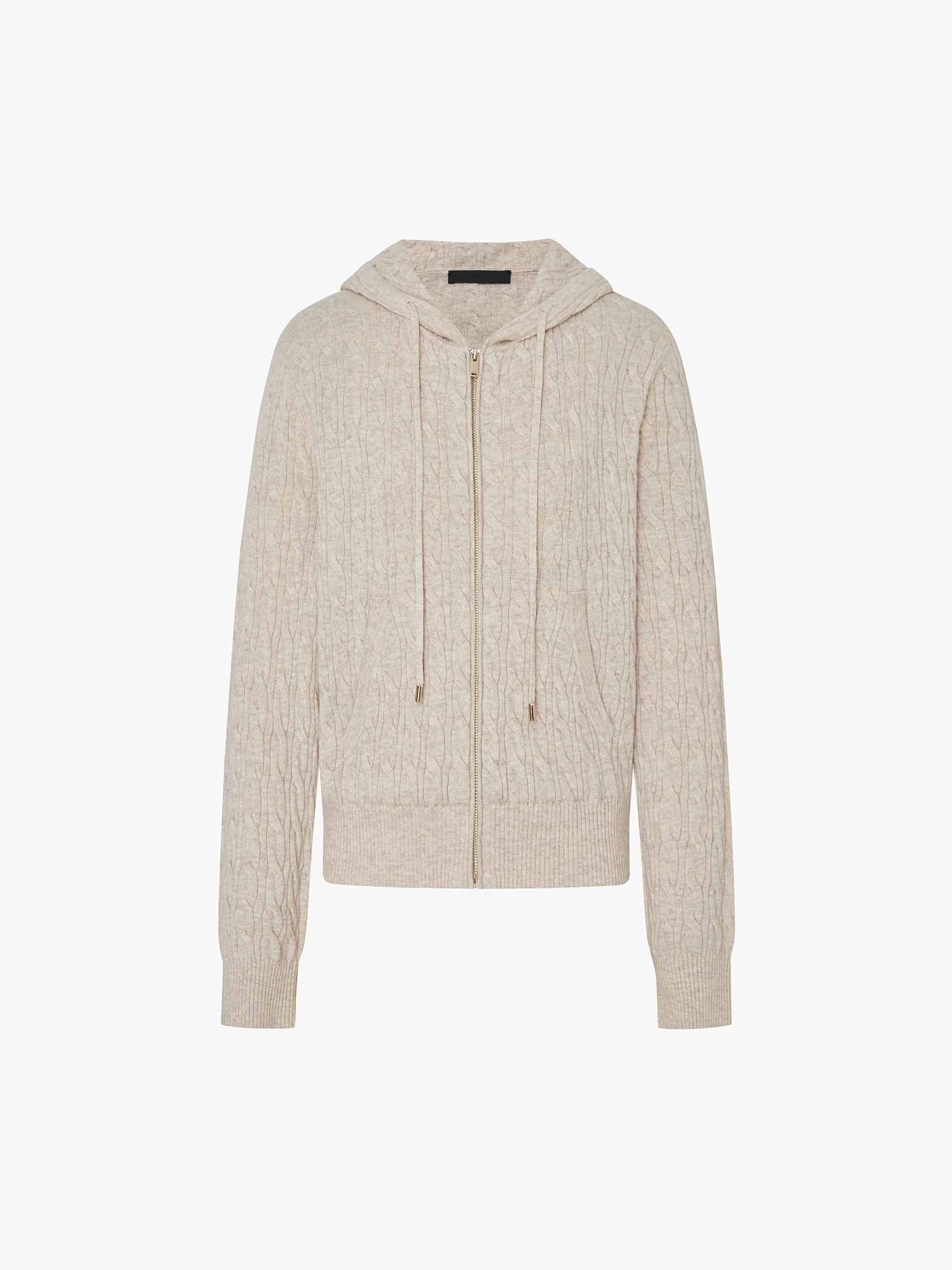 Drawstring Hooded Zipper Cardigan