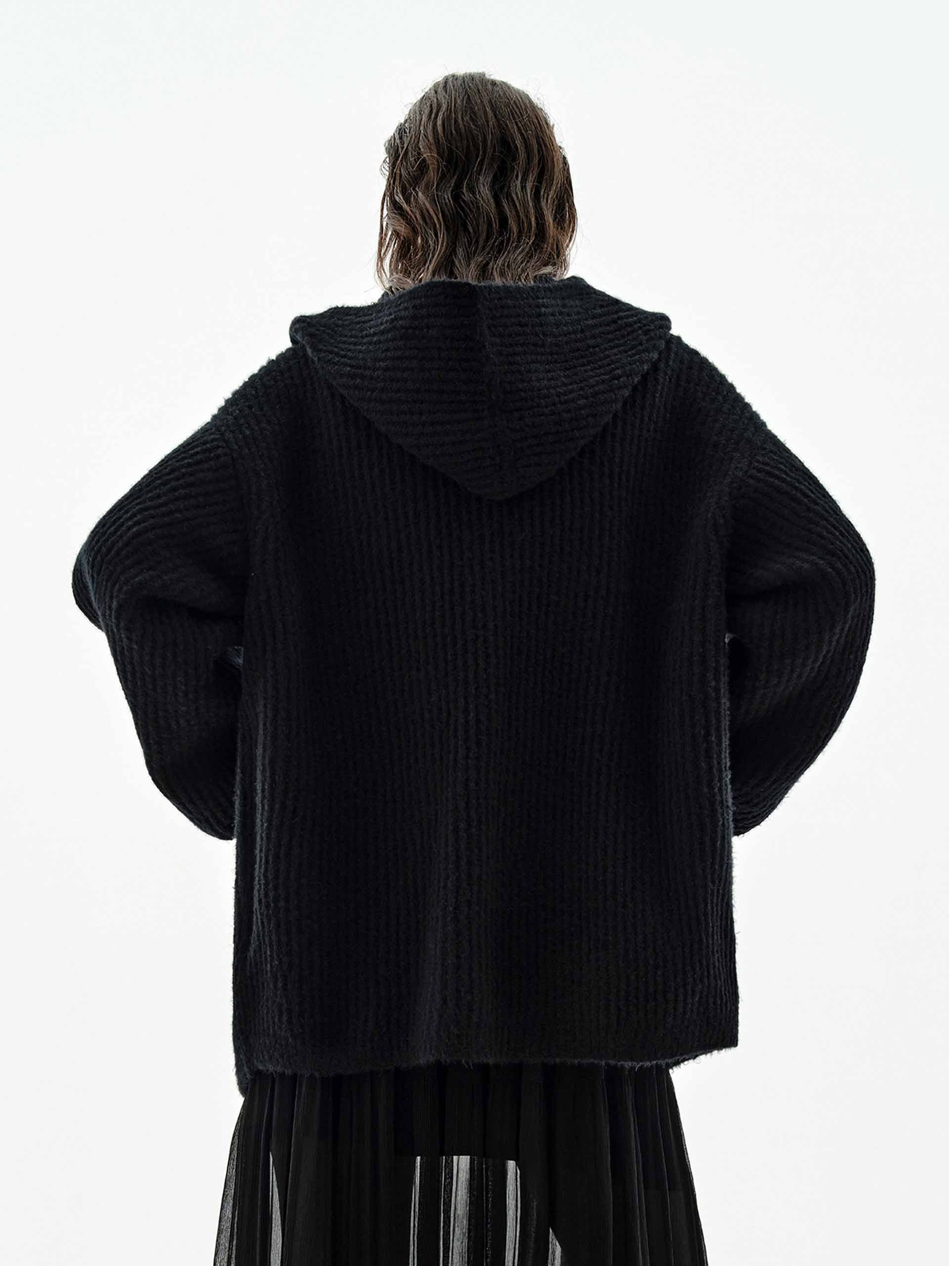 Hooded Zipper Cardigan