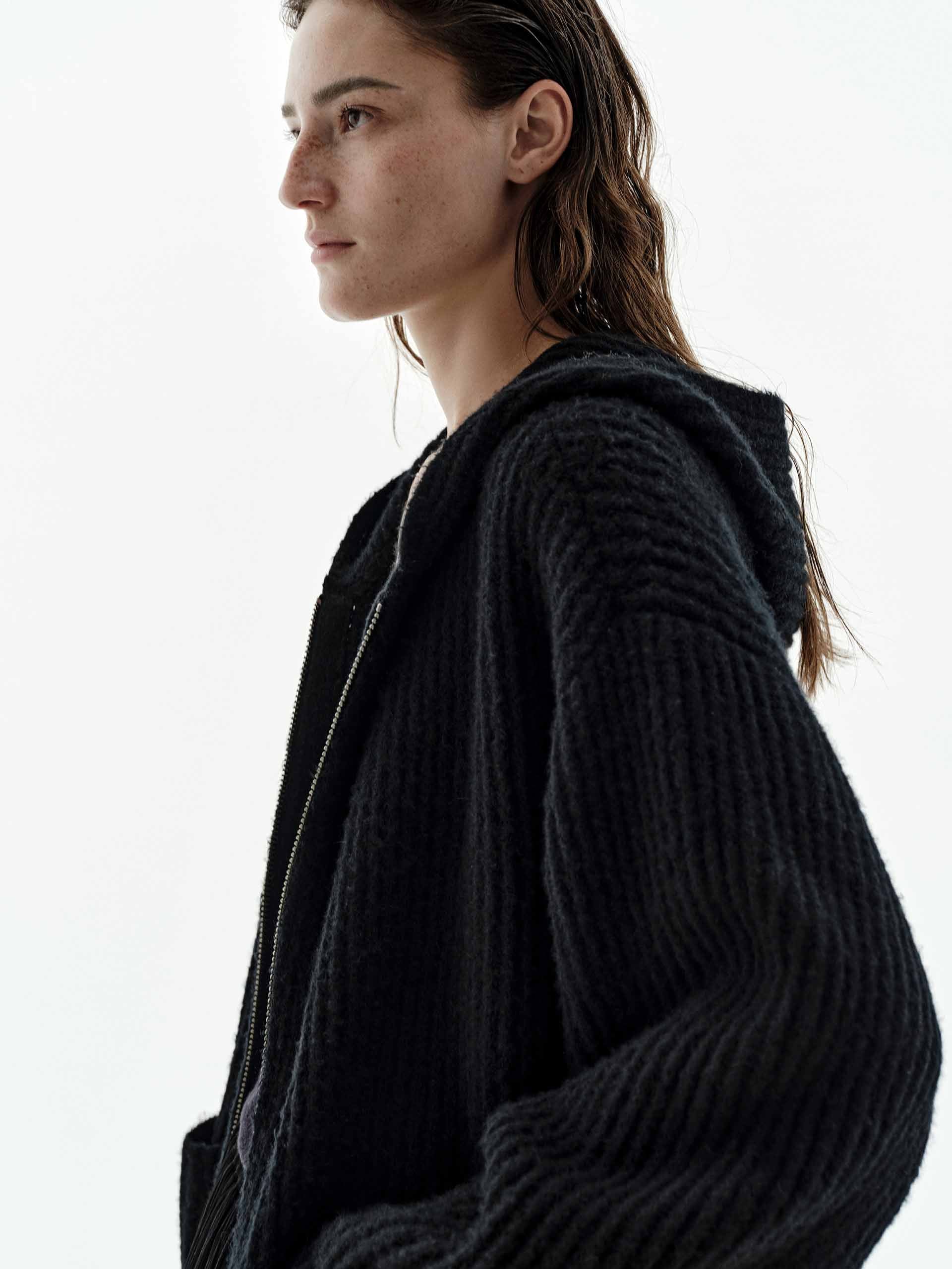 Hooded Zipper Cardigan