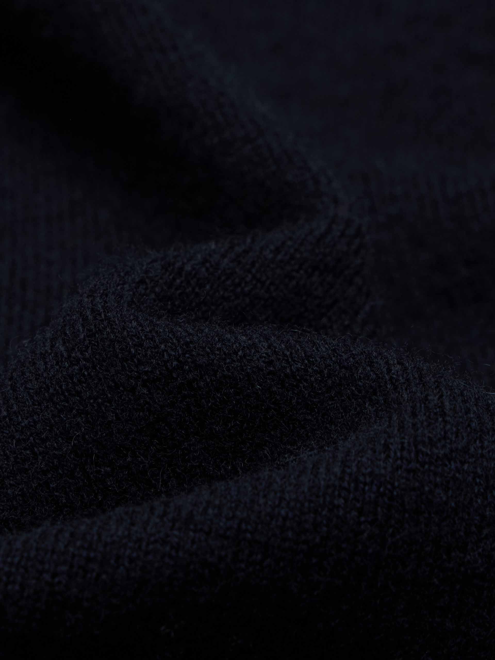 Paneled Denim Wool Cardigan
