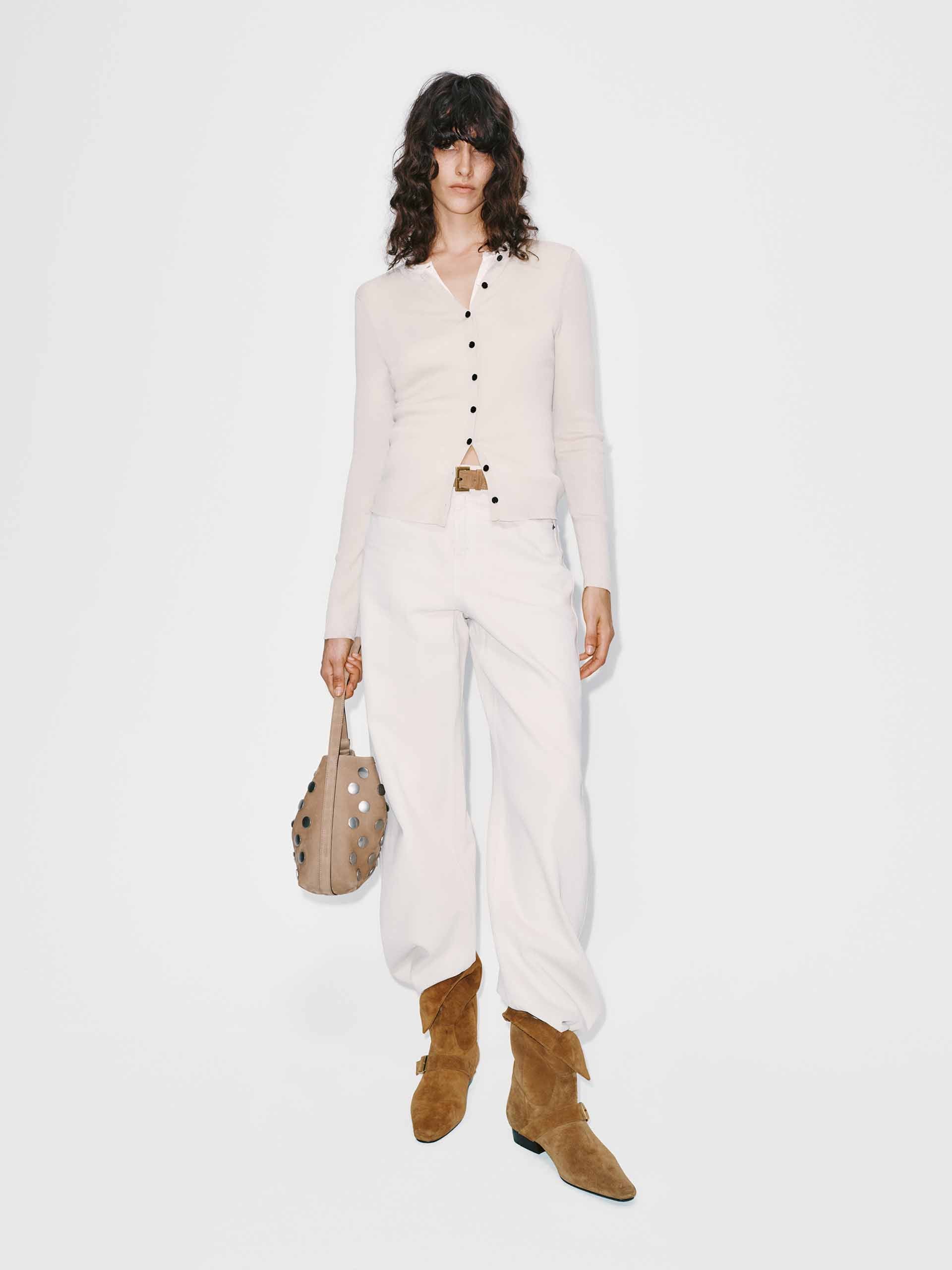 Fitted Layered Wool Cardigan