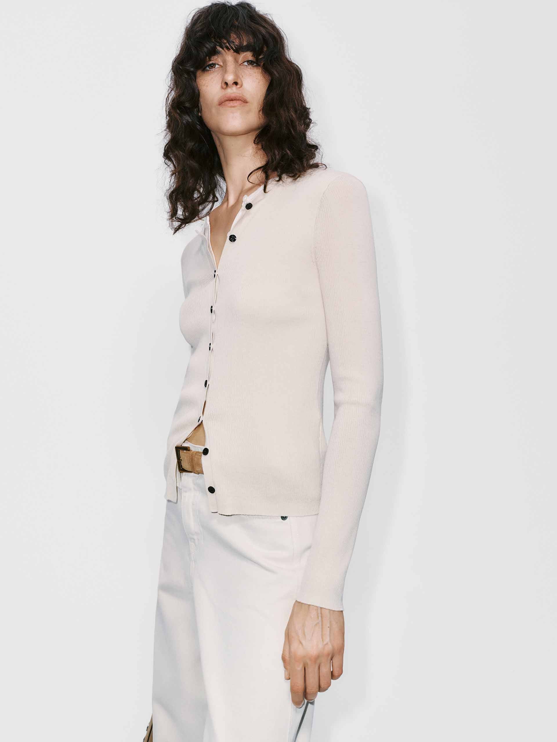 Fitted Layered Wool Cardigan