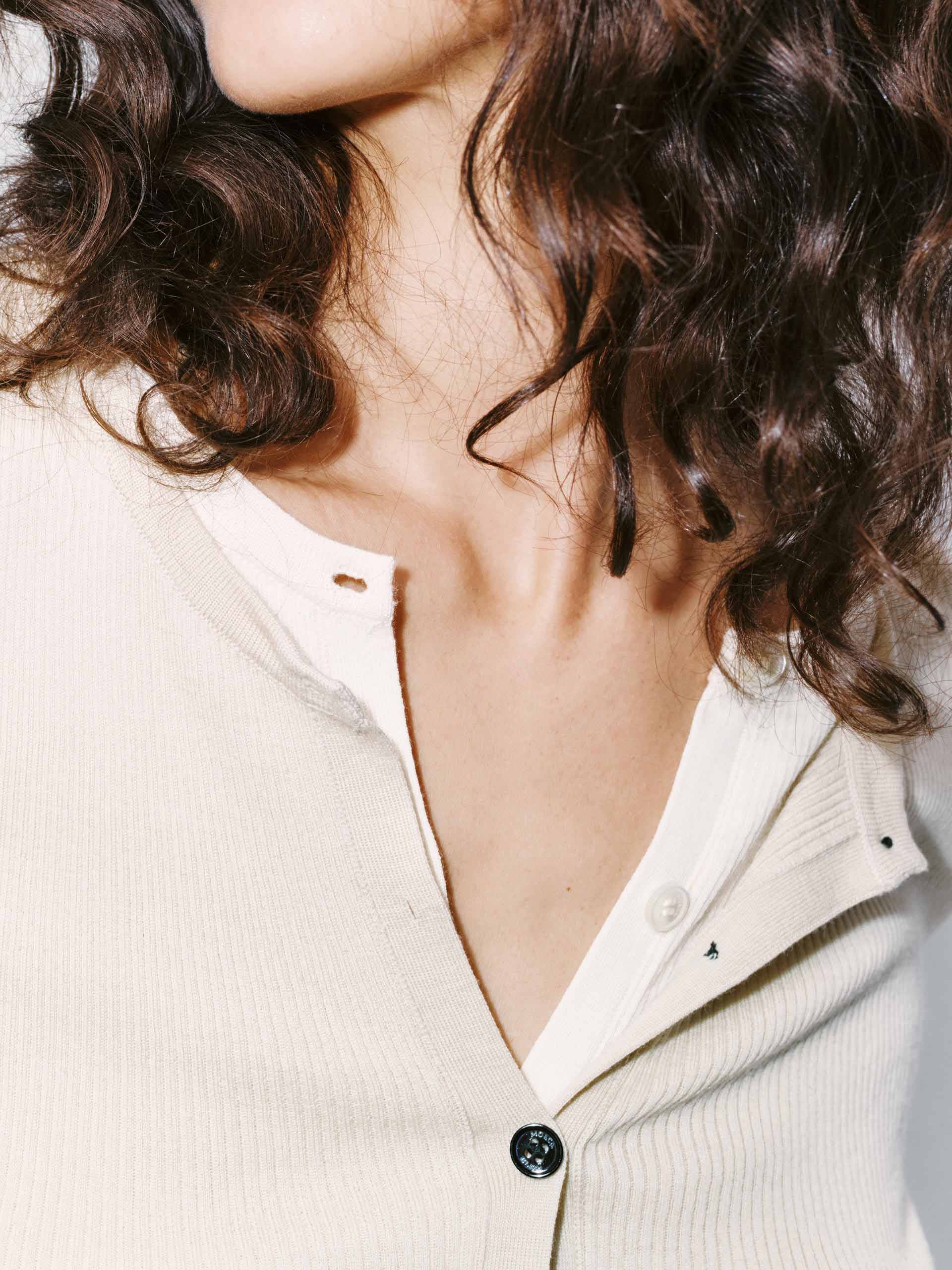 Fitted Layered Wool Cardigan