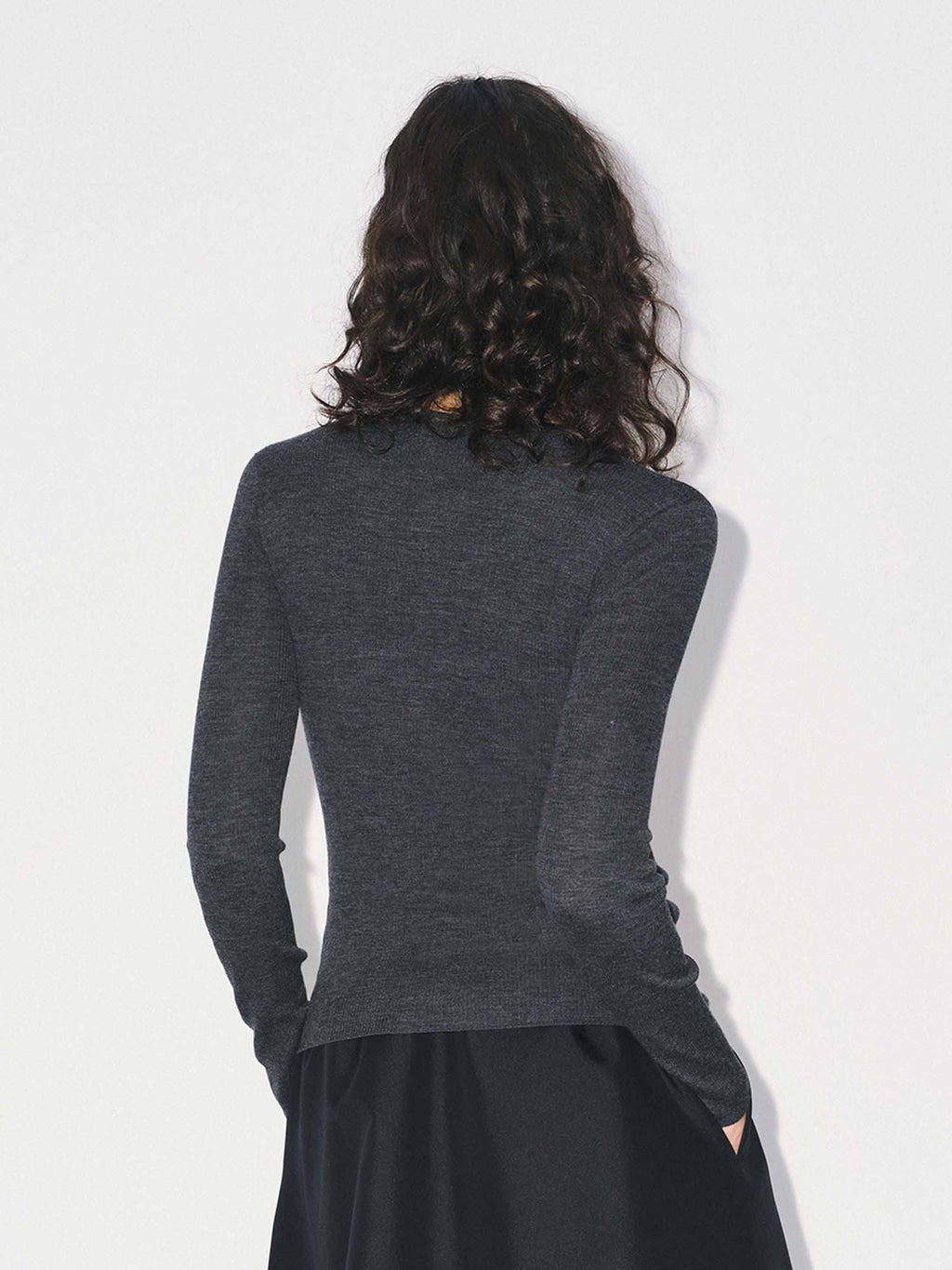 Fitted Layered Wool Cardigan
