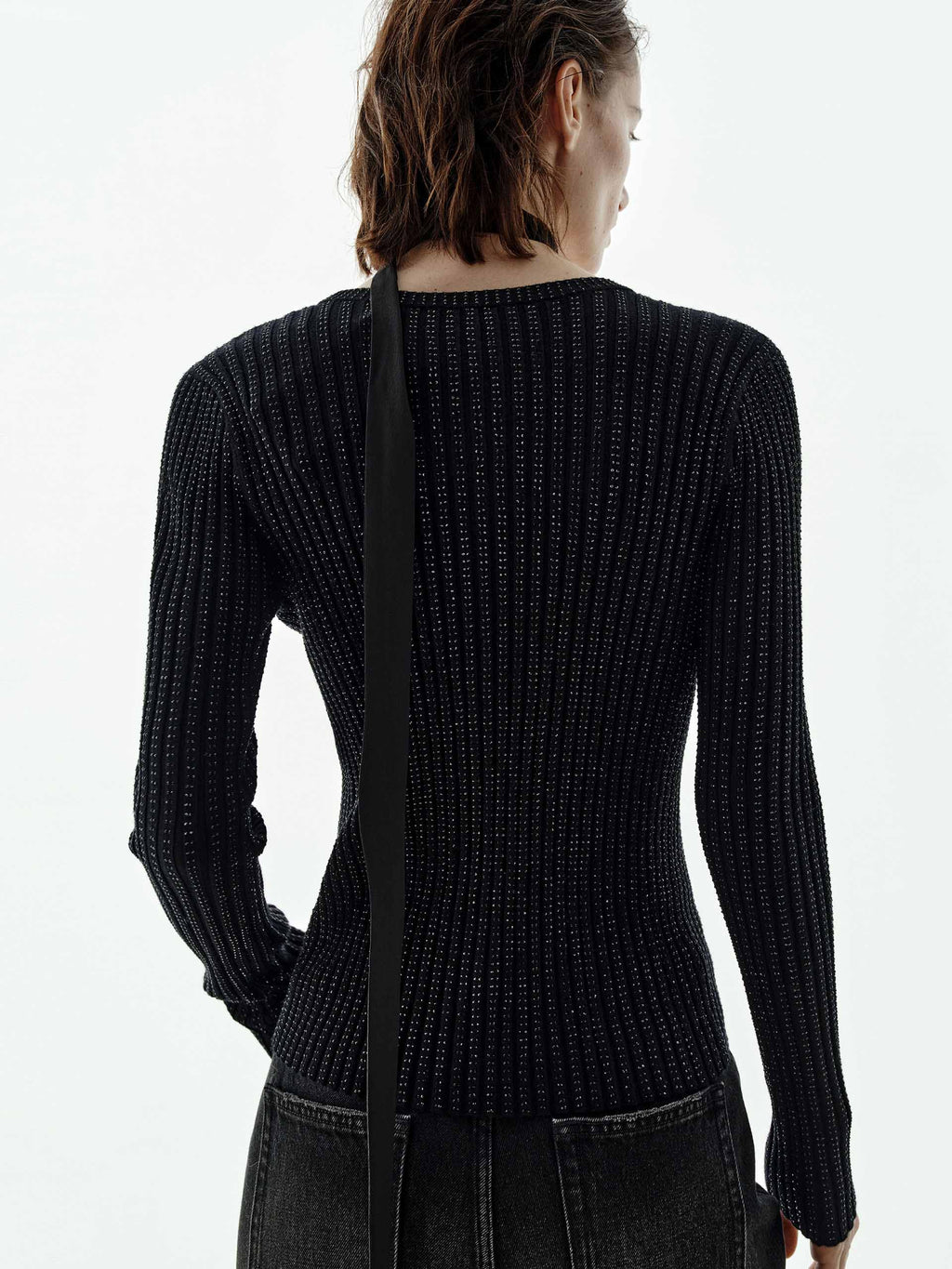 Hotfix Rhinestone Fitted Cardigan