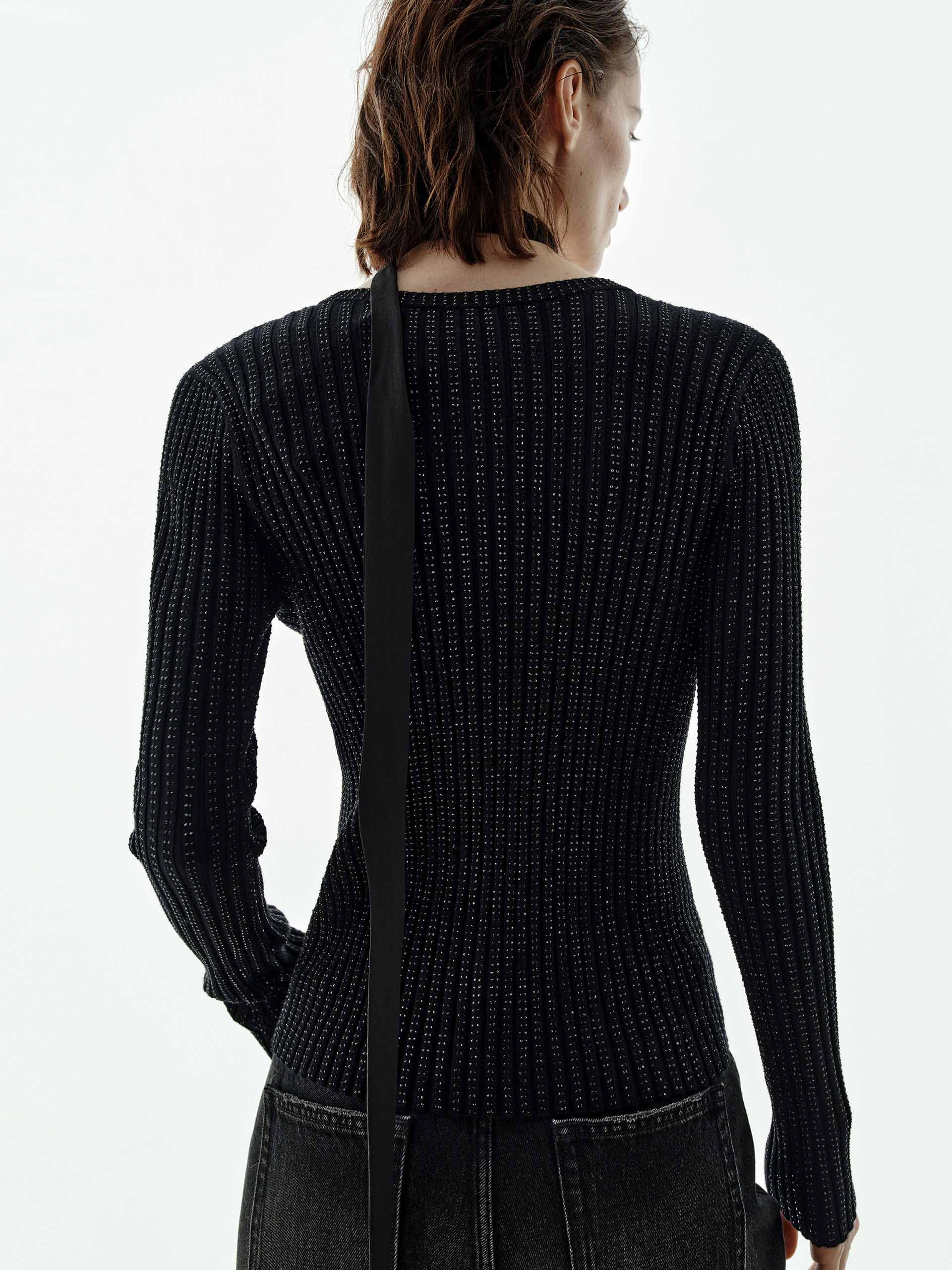 Hotfix Rhinestone Fitted Cardigan