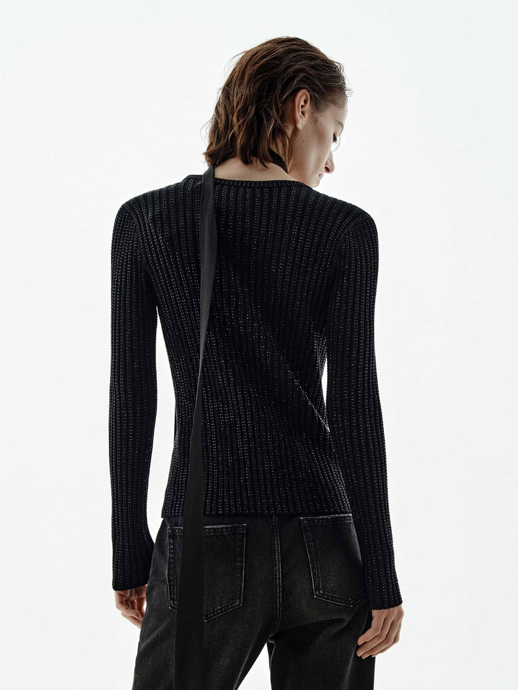 Hotfix Rhinestone Fitted Cardigan