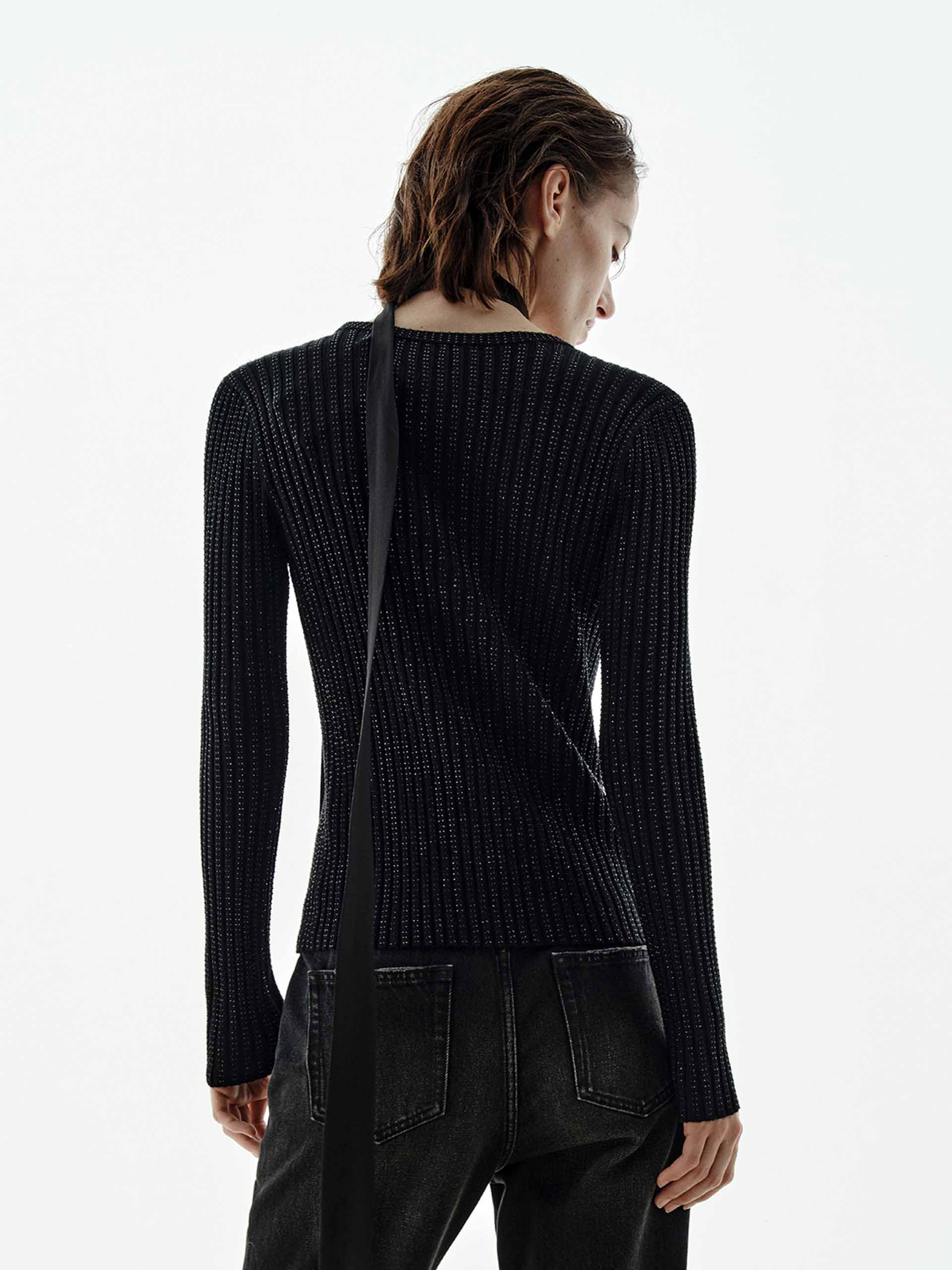 Hotfix Rhinestone Fitted Cardigan