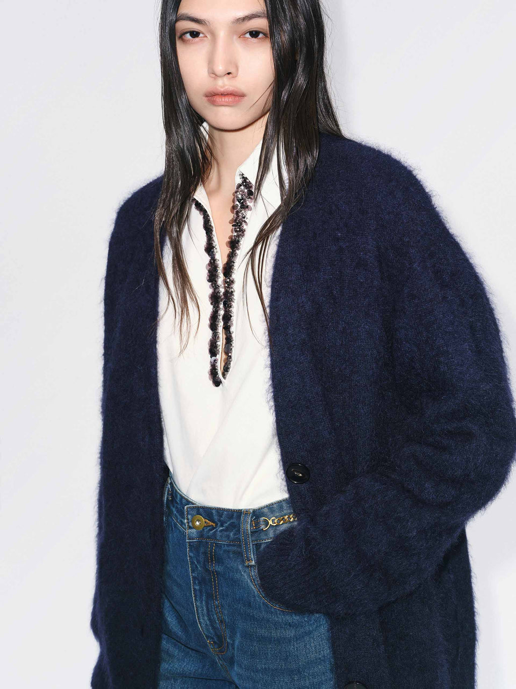 Furry Touch Knitted Cardigan