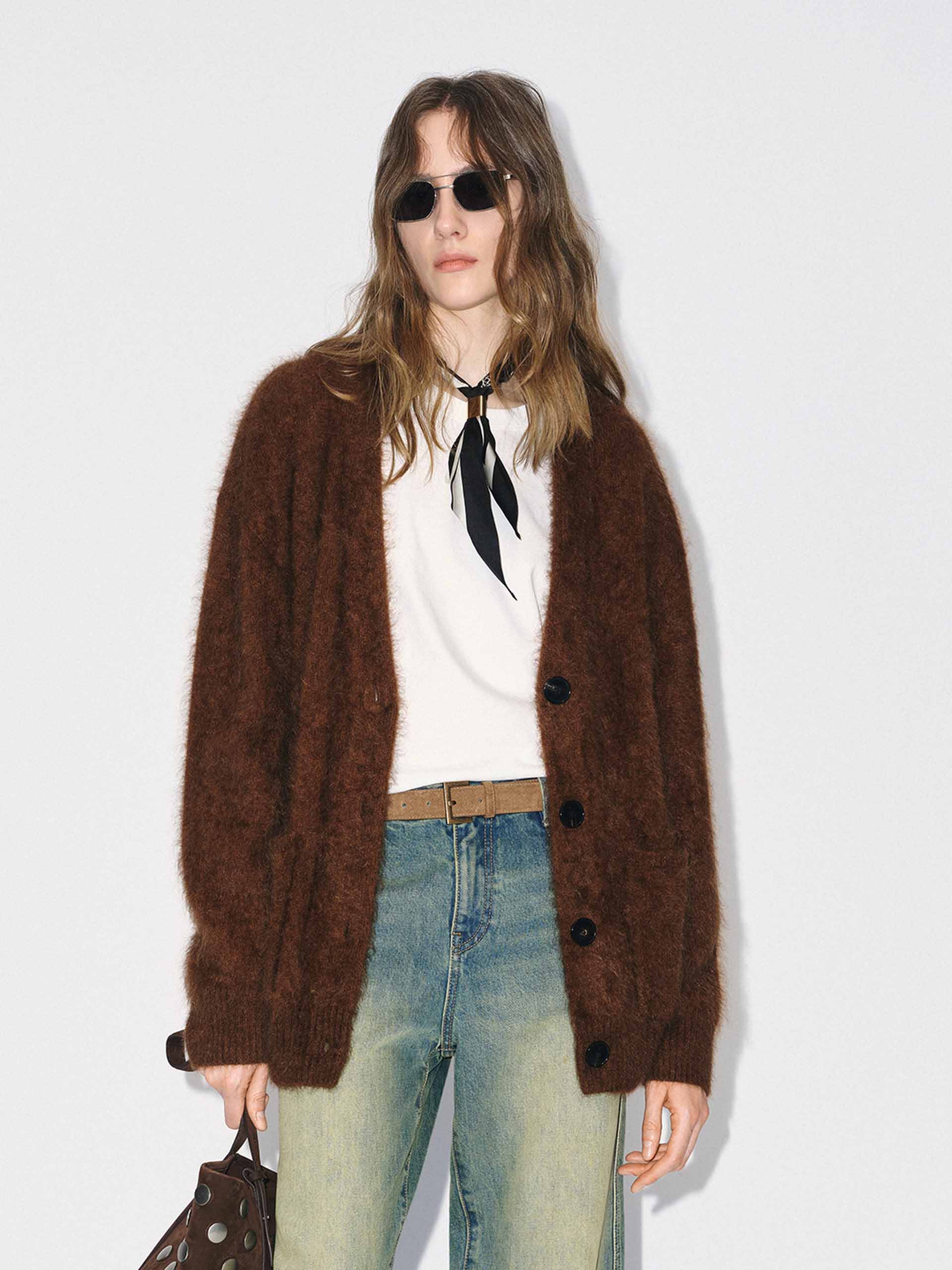 Furry Touch Knitted Cardigan