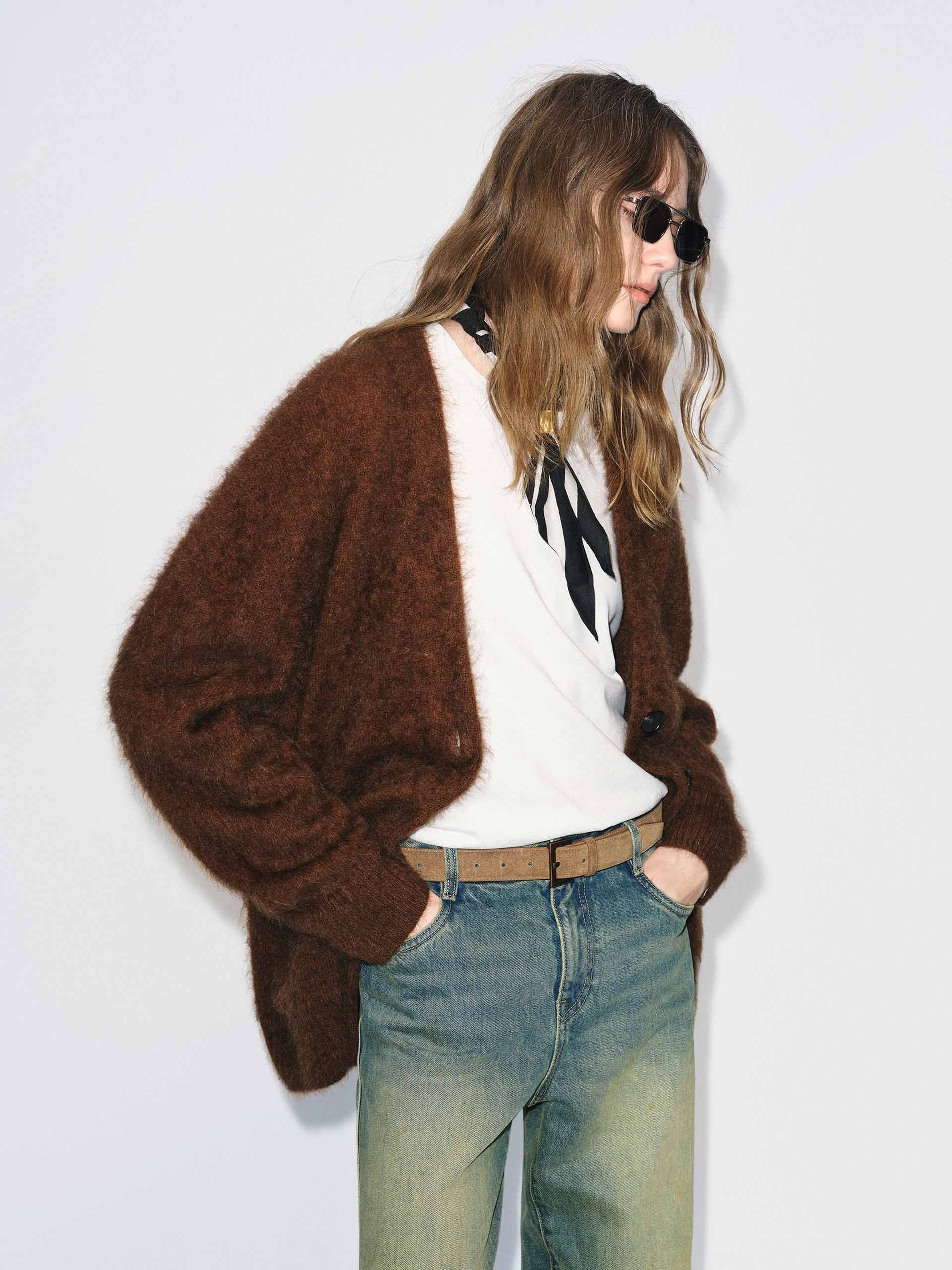 Furry Touch Knitted Cardigan