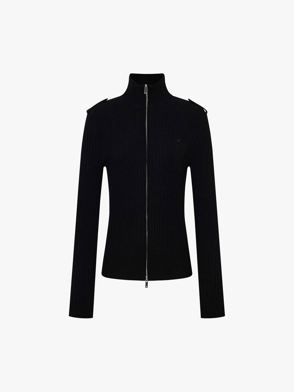 Zip Close Ribbed Cardigan