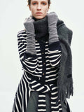 Wool Striped Knit Cardigan