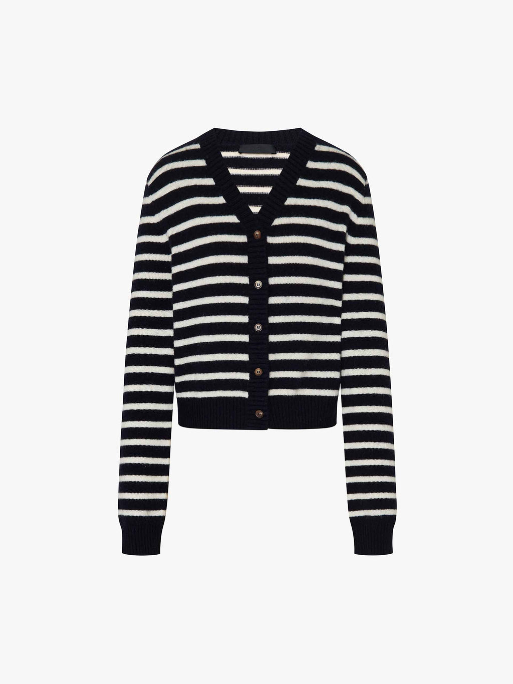 Wool Striped Knit Cardigan