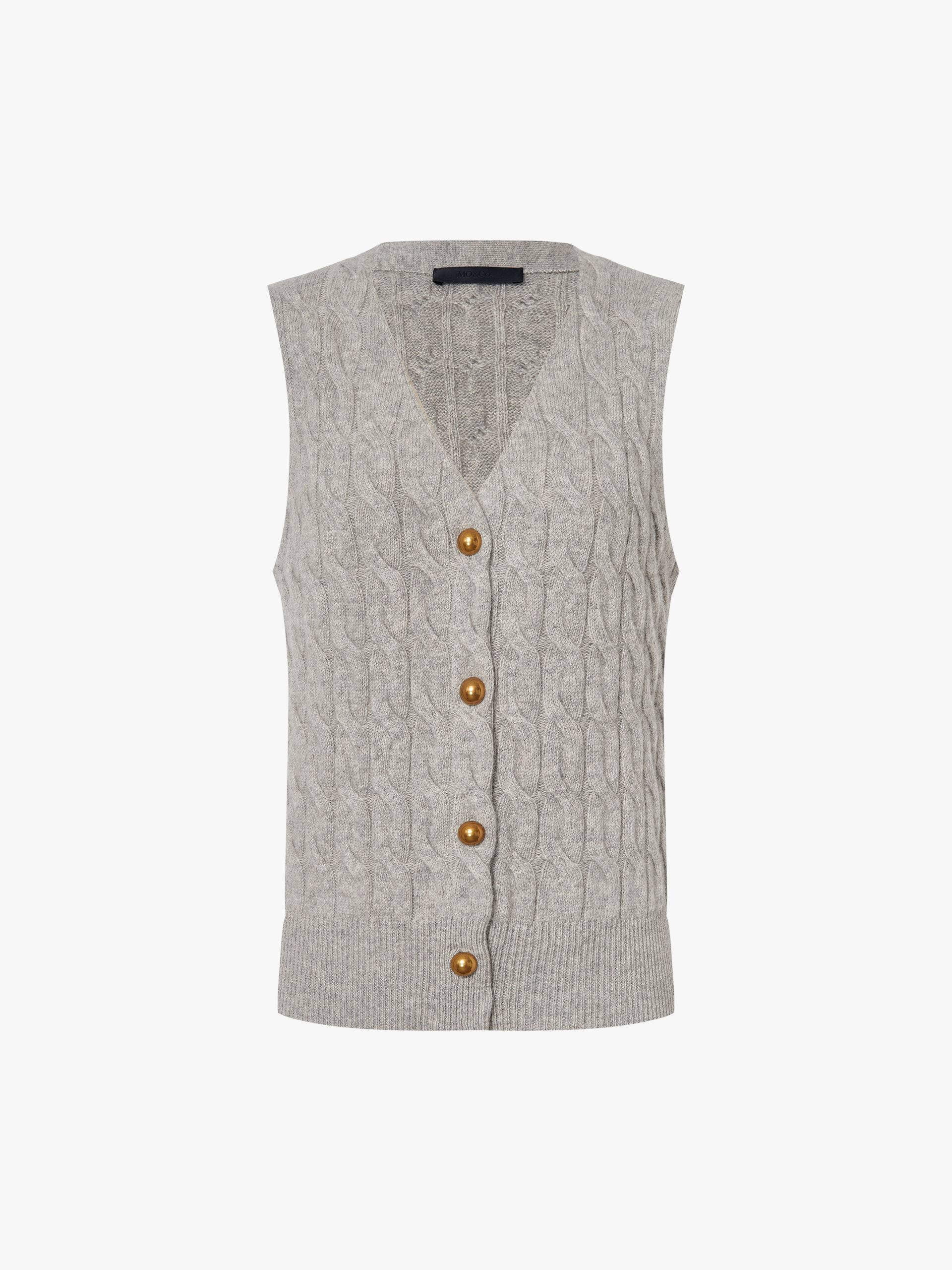 Wool Blend Sleeveless Cardigan