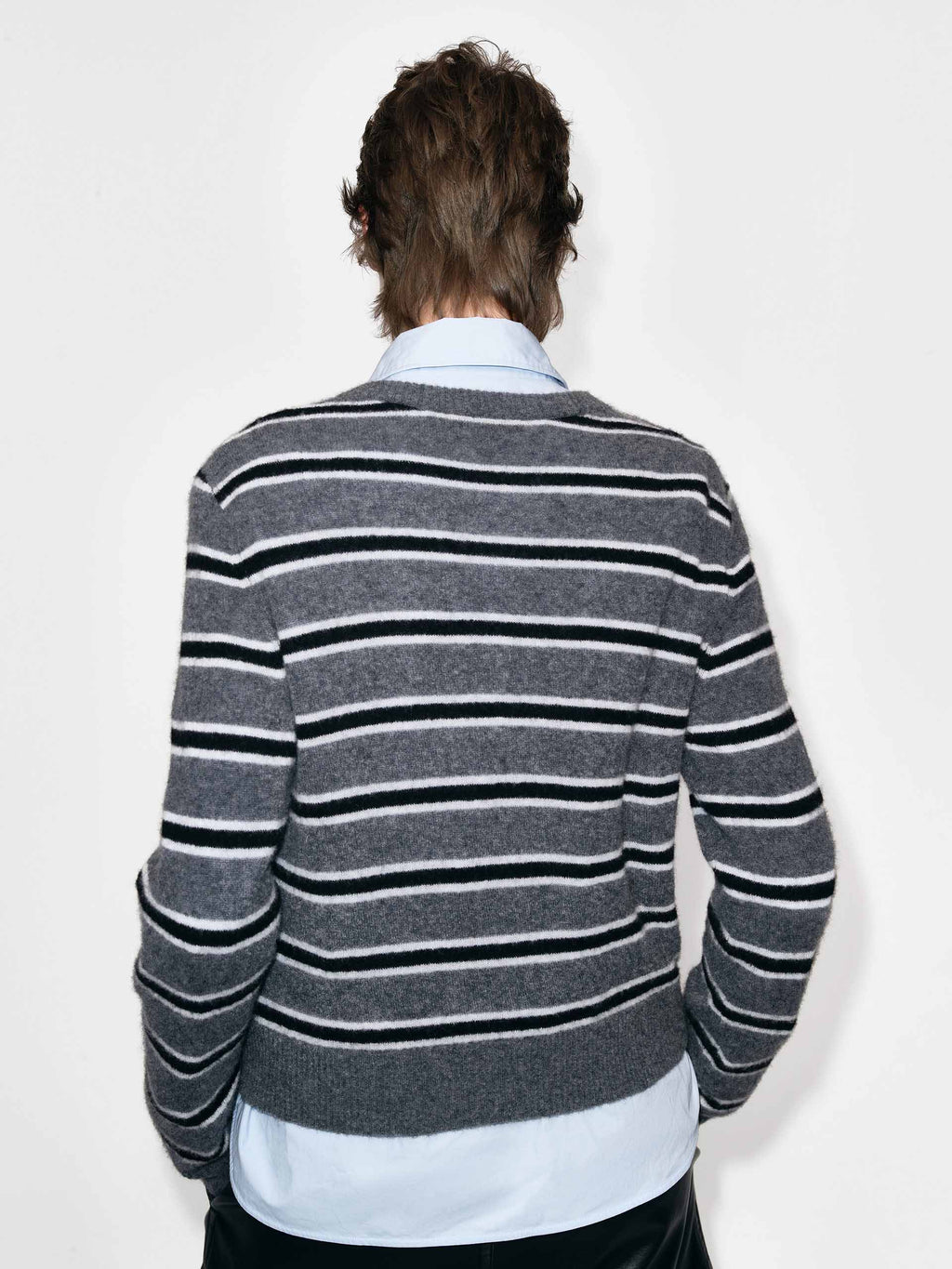 Round Neck Stripe Cardigan