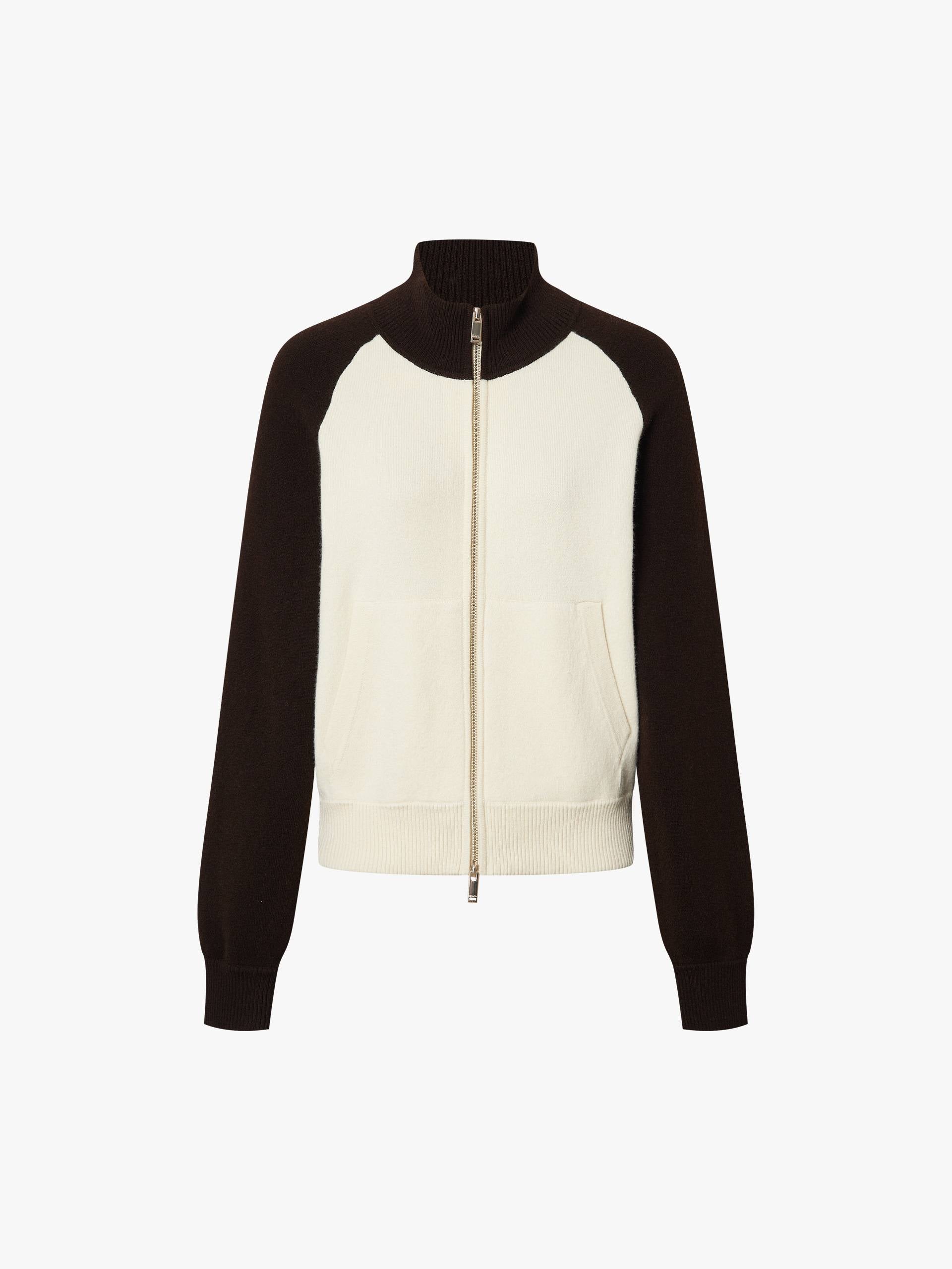 Contrast Wool Blend Cardigan
