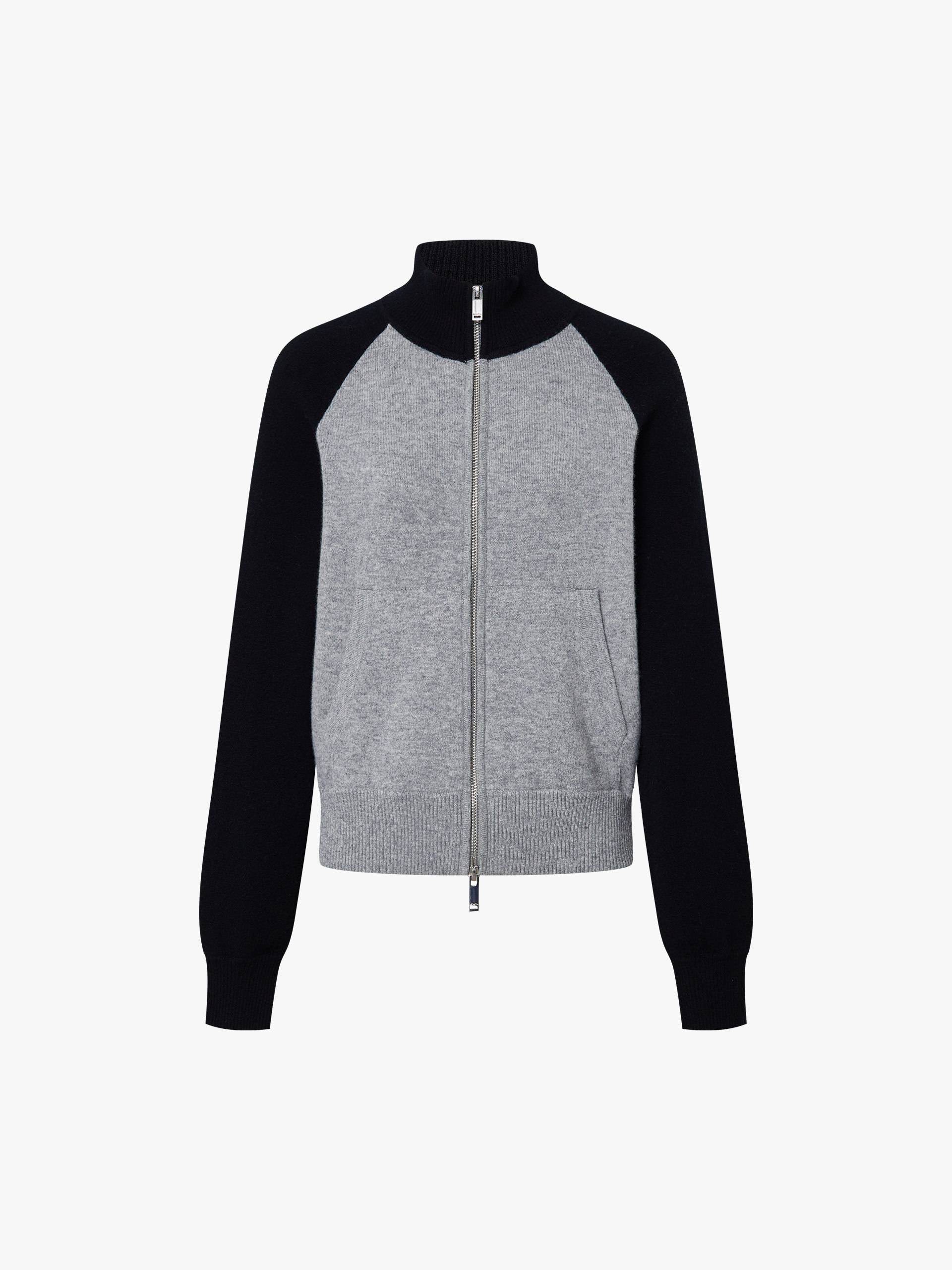 Contrast Wool Blend Cardigan