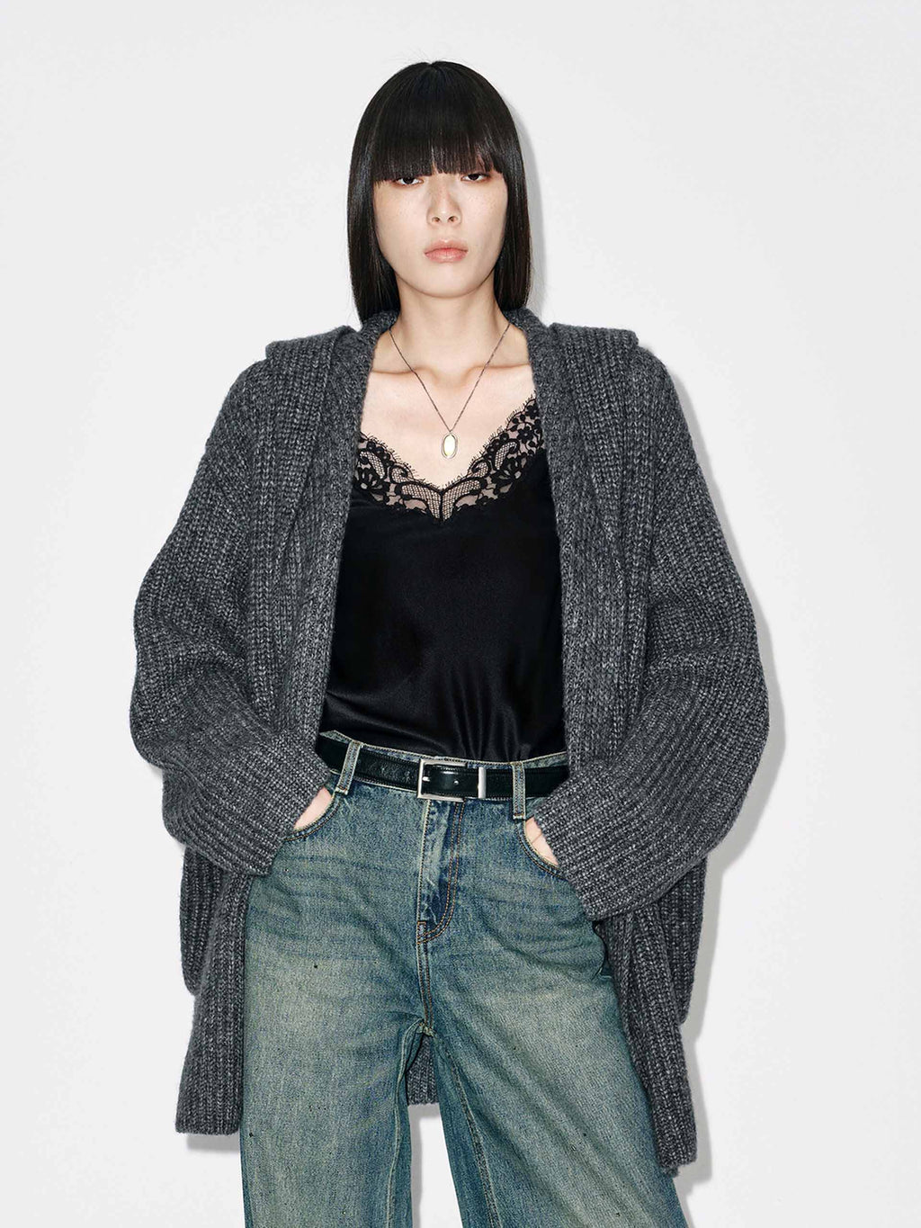 Relaxed Hooded Cardigan