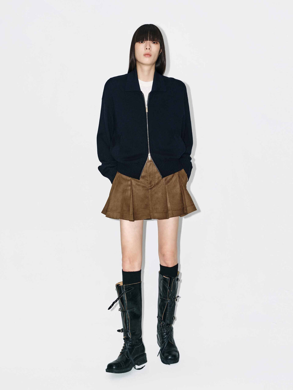 Two-way Zipper Wool Cardigan