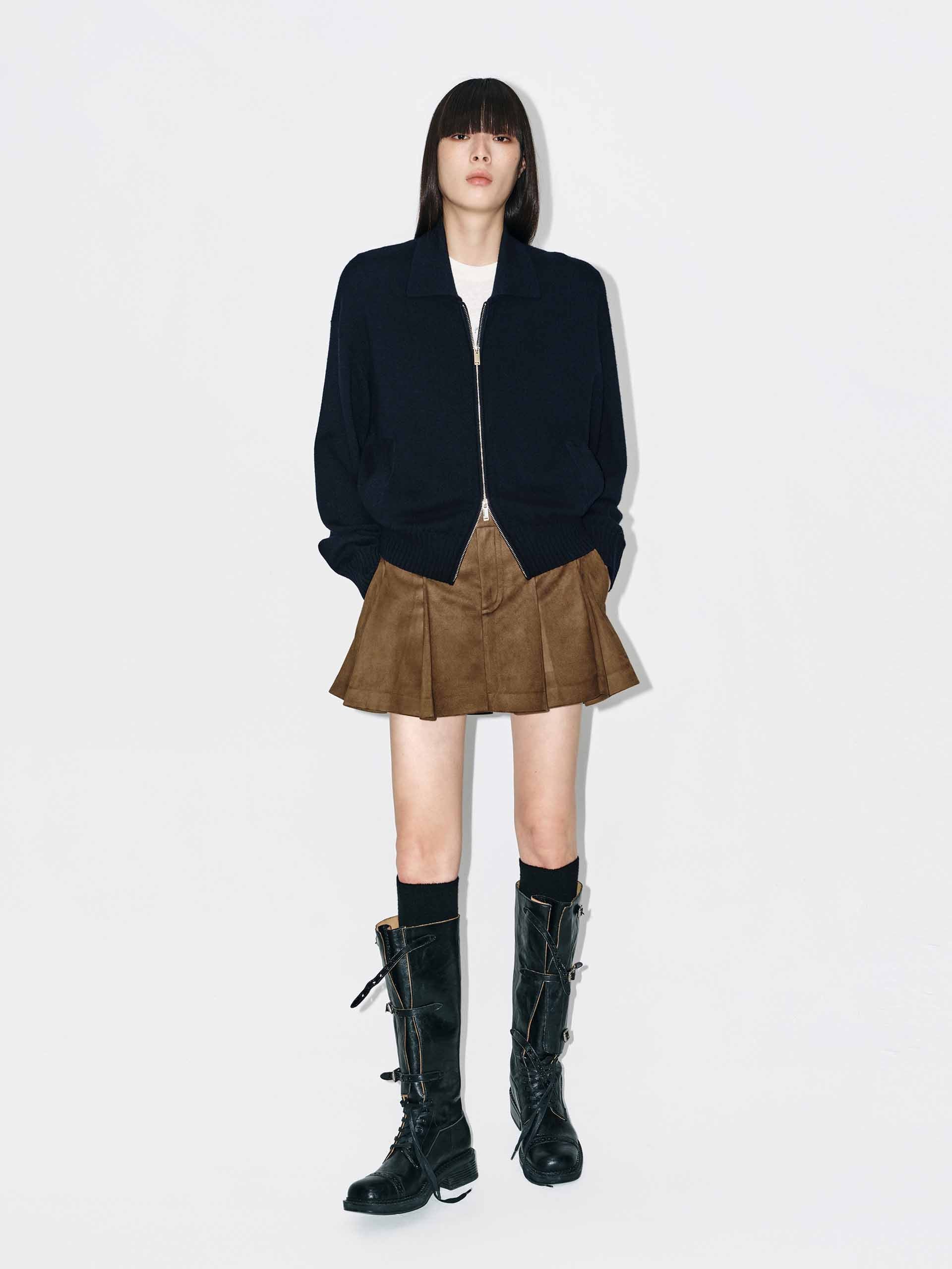 Two-way Zipper Wool Cardigan