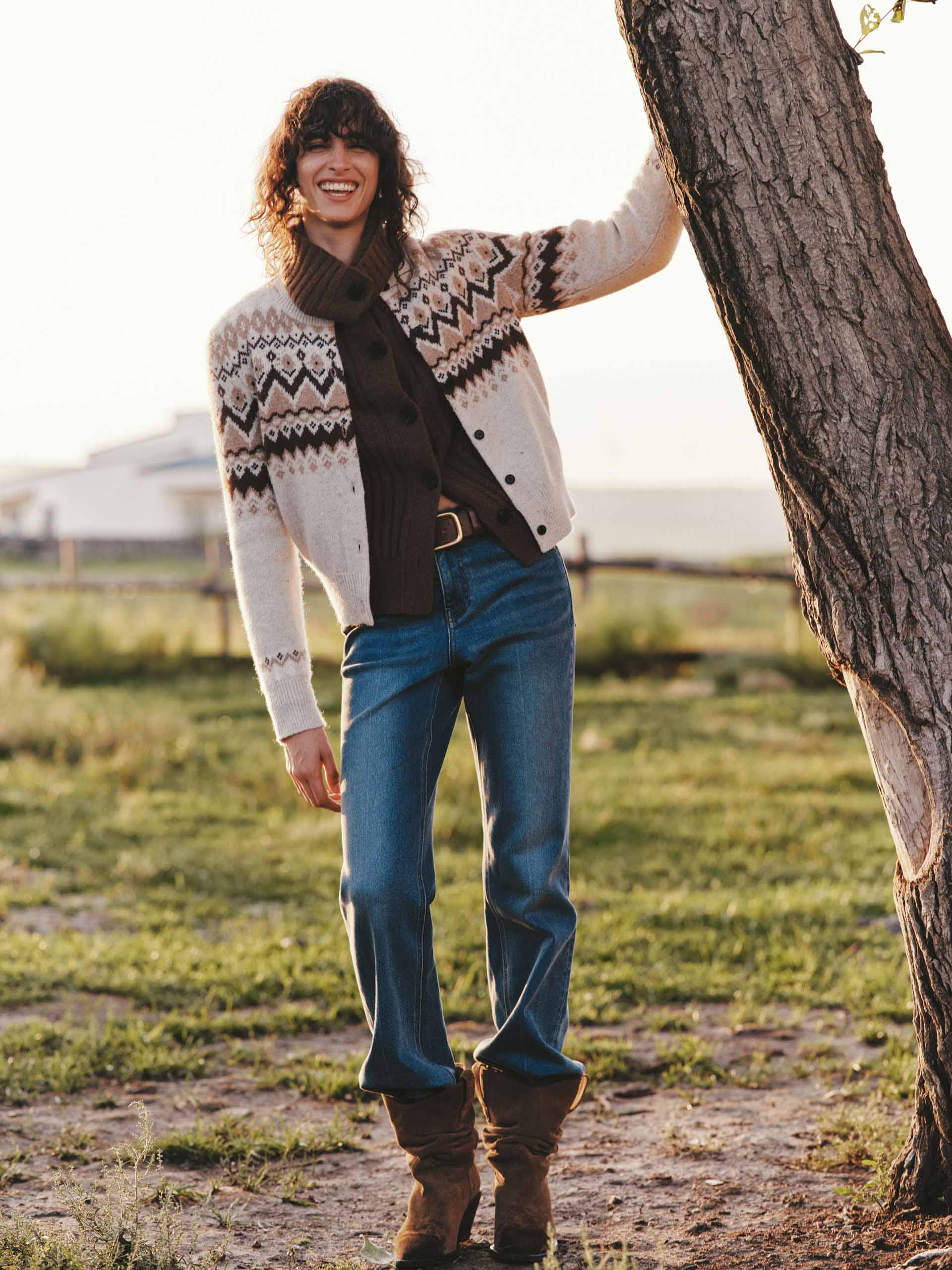 Wool Blend Fair Isle Cardigan