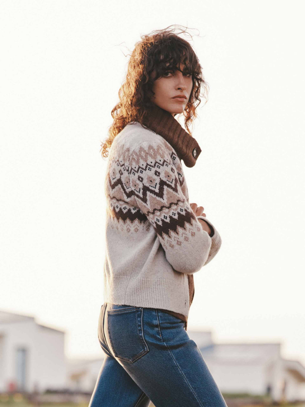 Wool Blend Fair Isle Cardigan