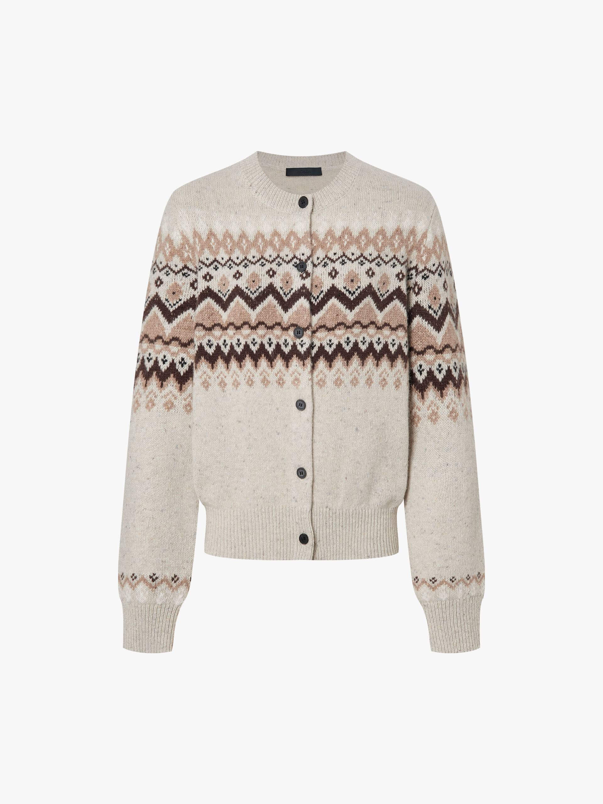 Wool Blend Fair Isle Cardigan