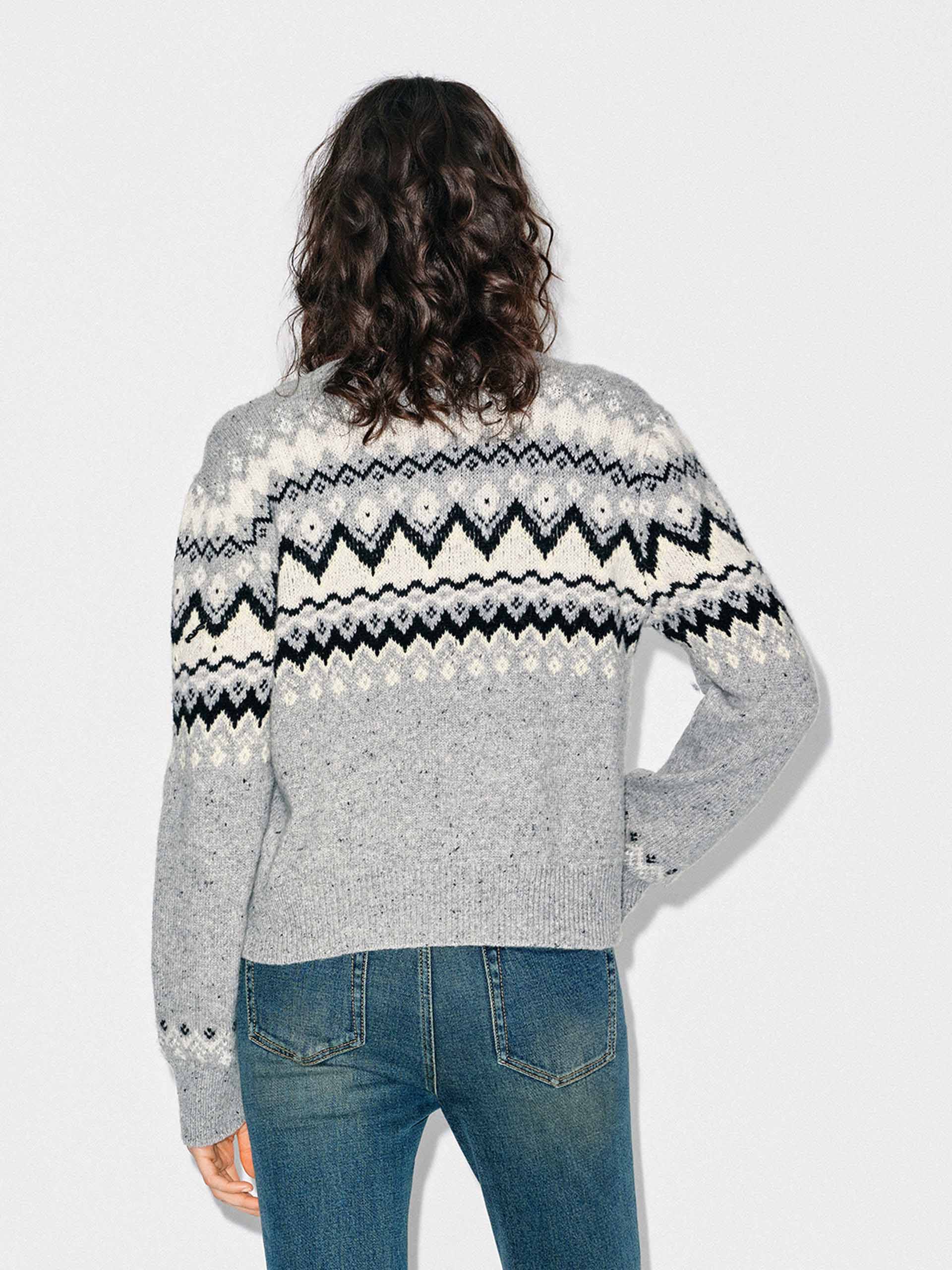 Wool Blend Fair Isle Cardigan