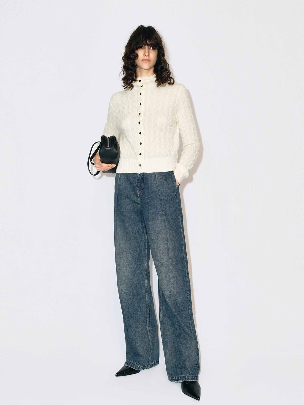 Button Closure Fitted Cardigan