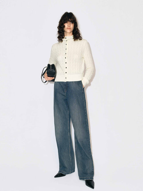 Button Closure Fitted Cardigan