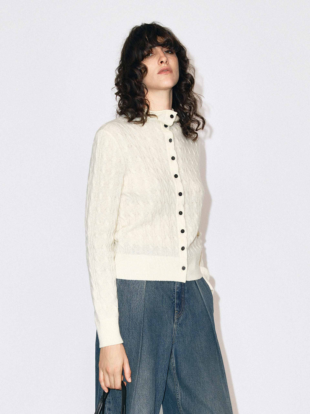 Button Closure Fitted Cardigan