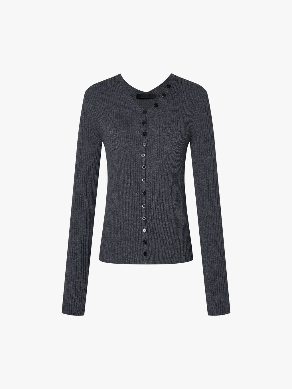 Fitted V-neck Button Cardigan