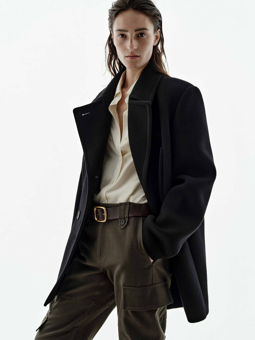 Lapel Collar Wool Coat