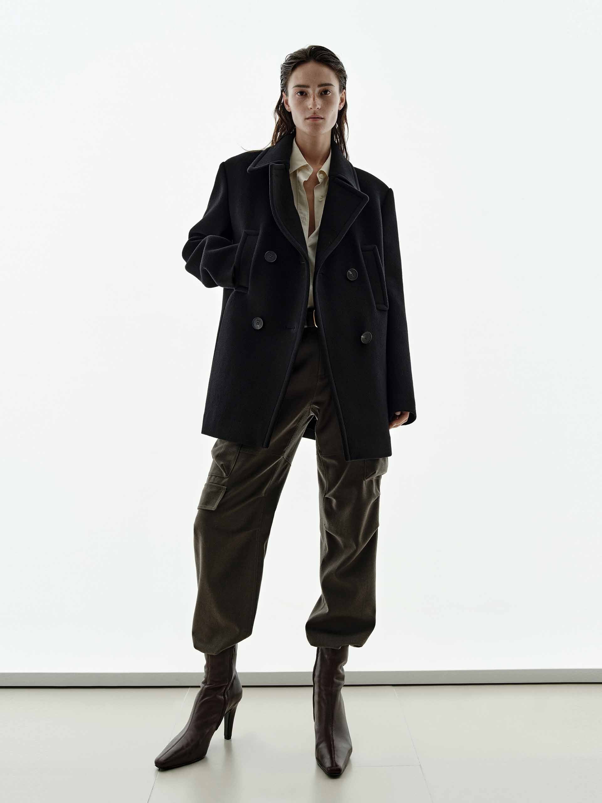 Lapel Collar Wool Coat