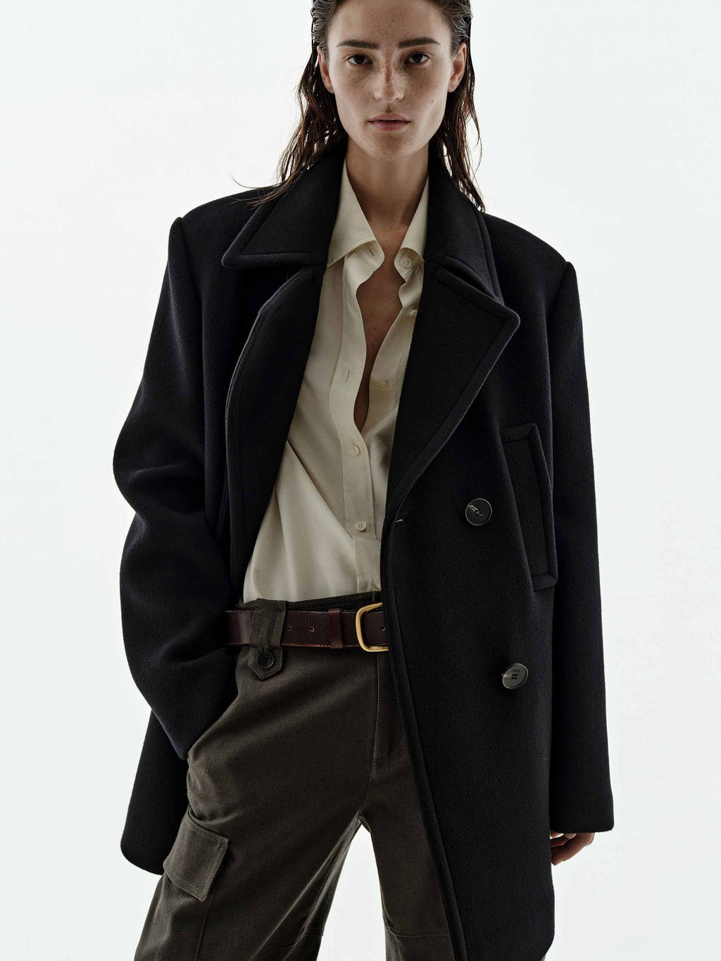 Lapel Collar Wool Coat